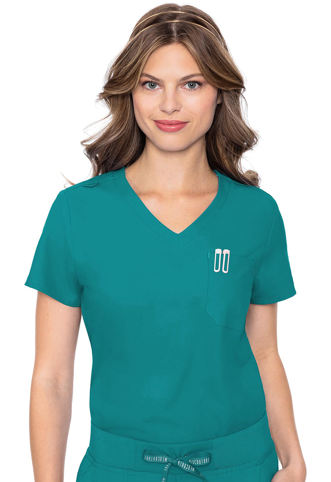 Insight MC2432 Women's One Pocket Tuck-In Scrub Top Teal