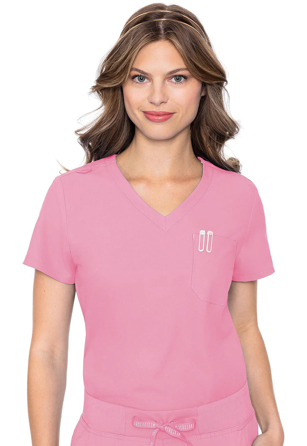 Insight MC2432 Women's One Pocket Tuck-In Scrub Top Taffy Pink