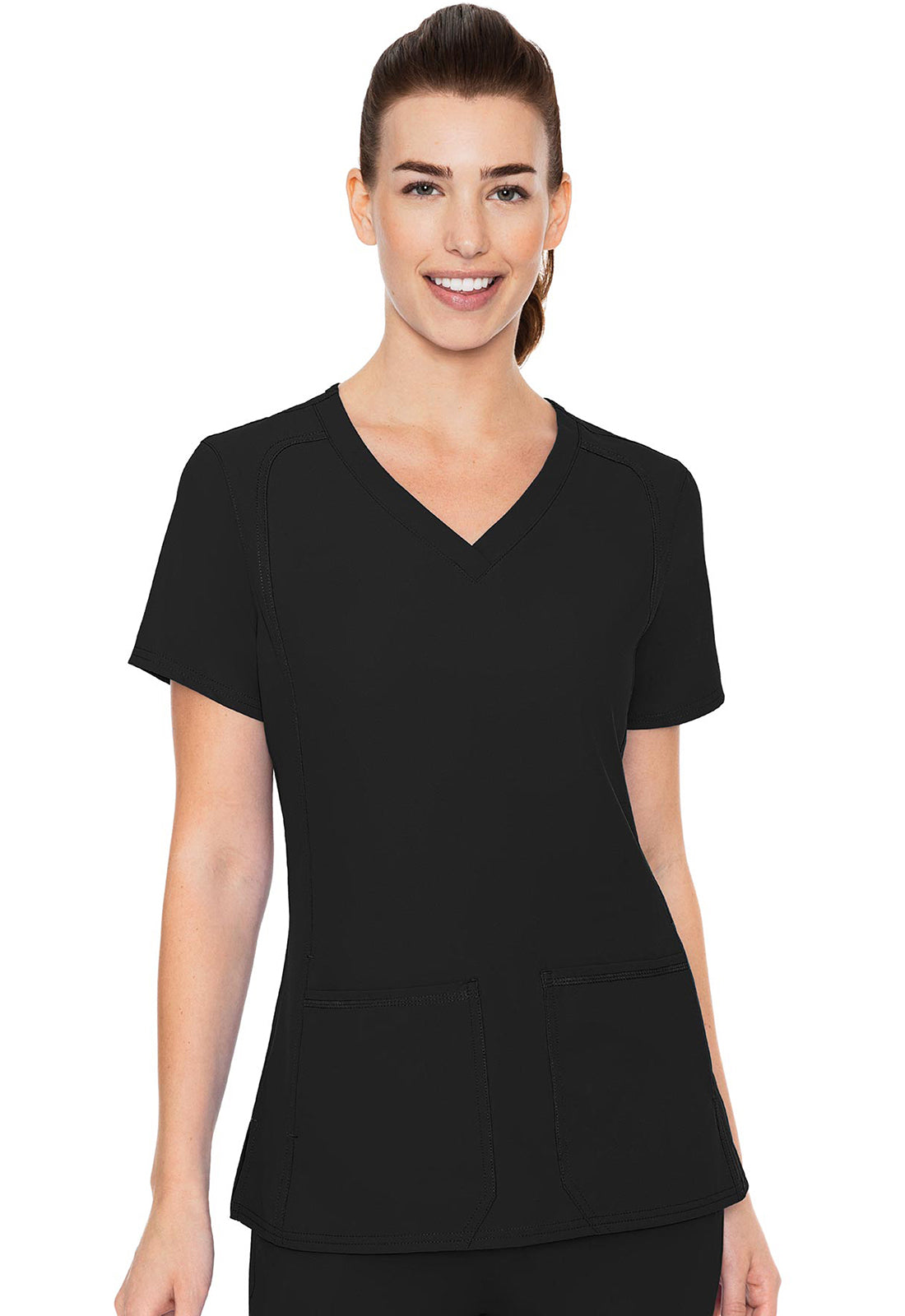 Insight MC2468 Women's Side Pocket Scrub Top Black