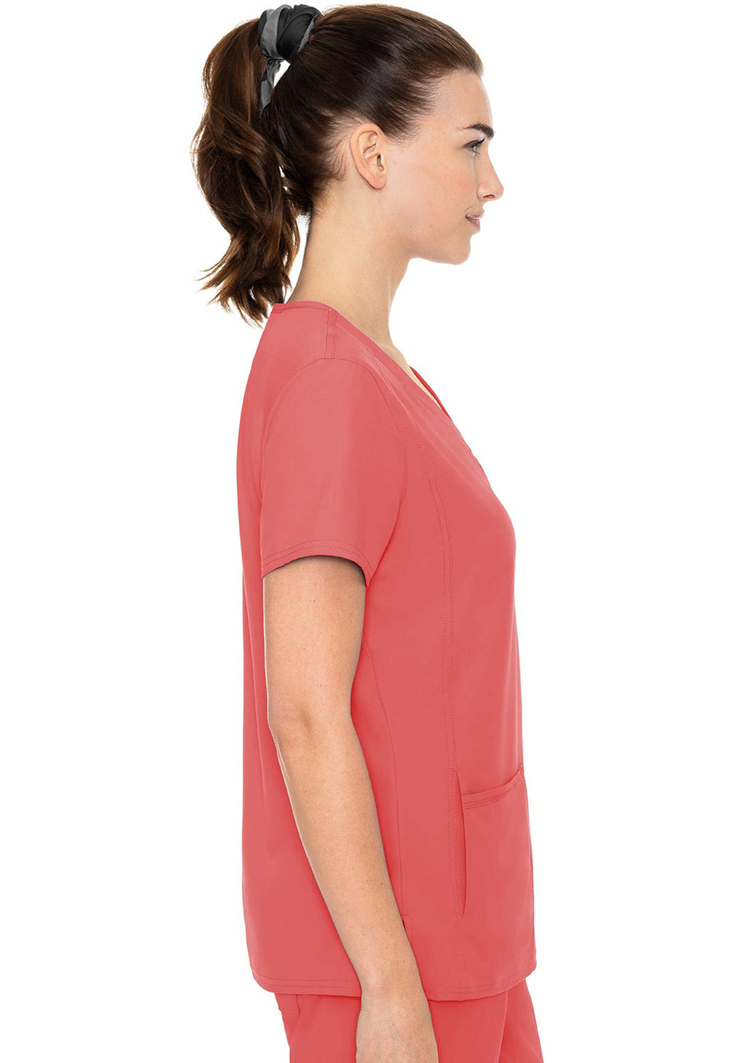 Insight MC2468 Women's Side Pocket Scrub Top Coral