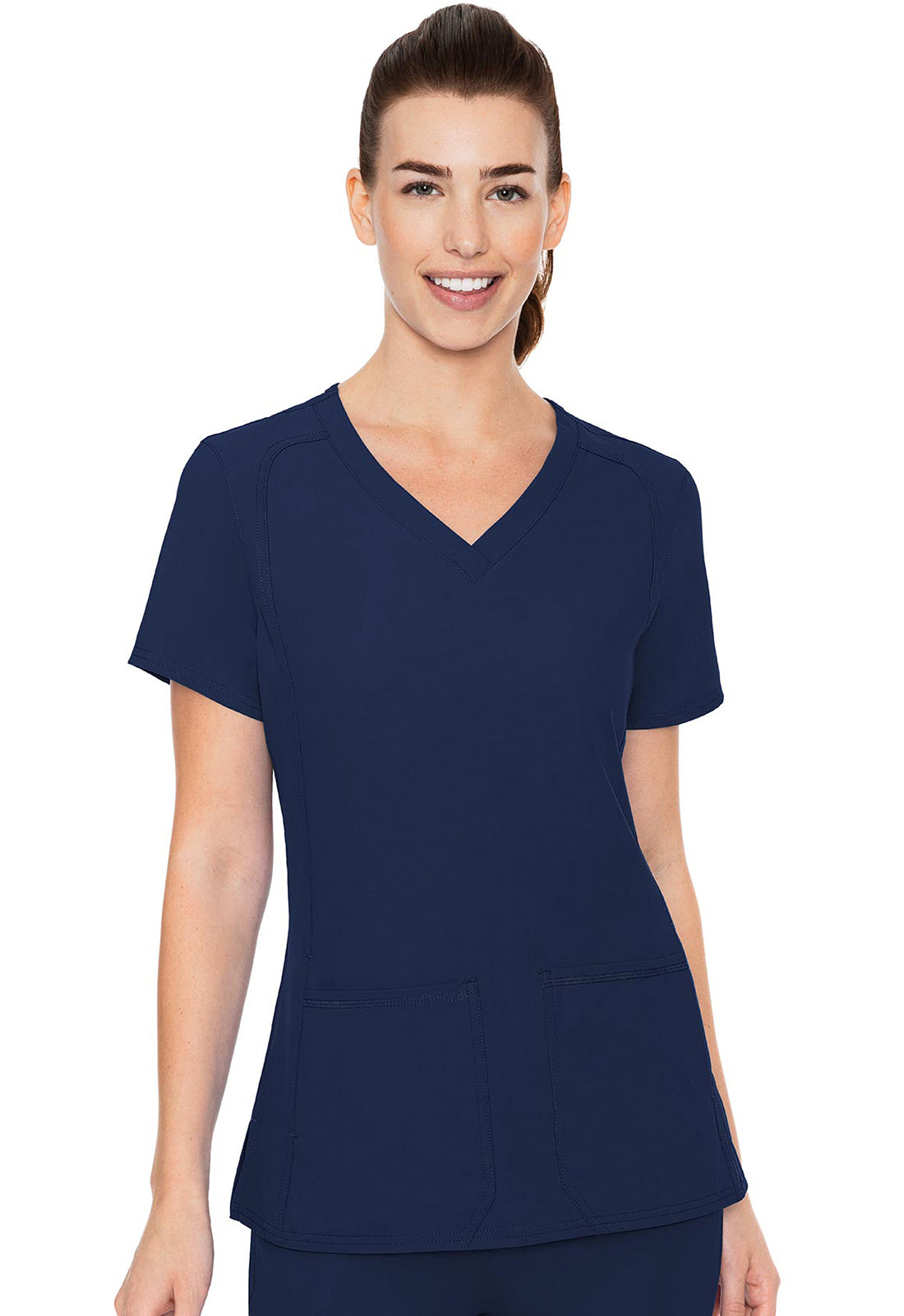 Insight MC2468 Women's Side Pocket Scrub Top Navy