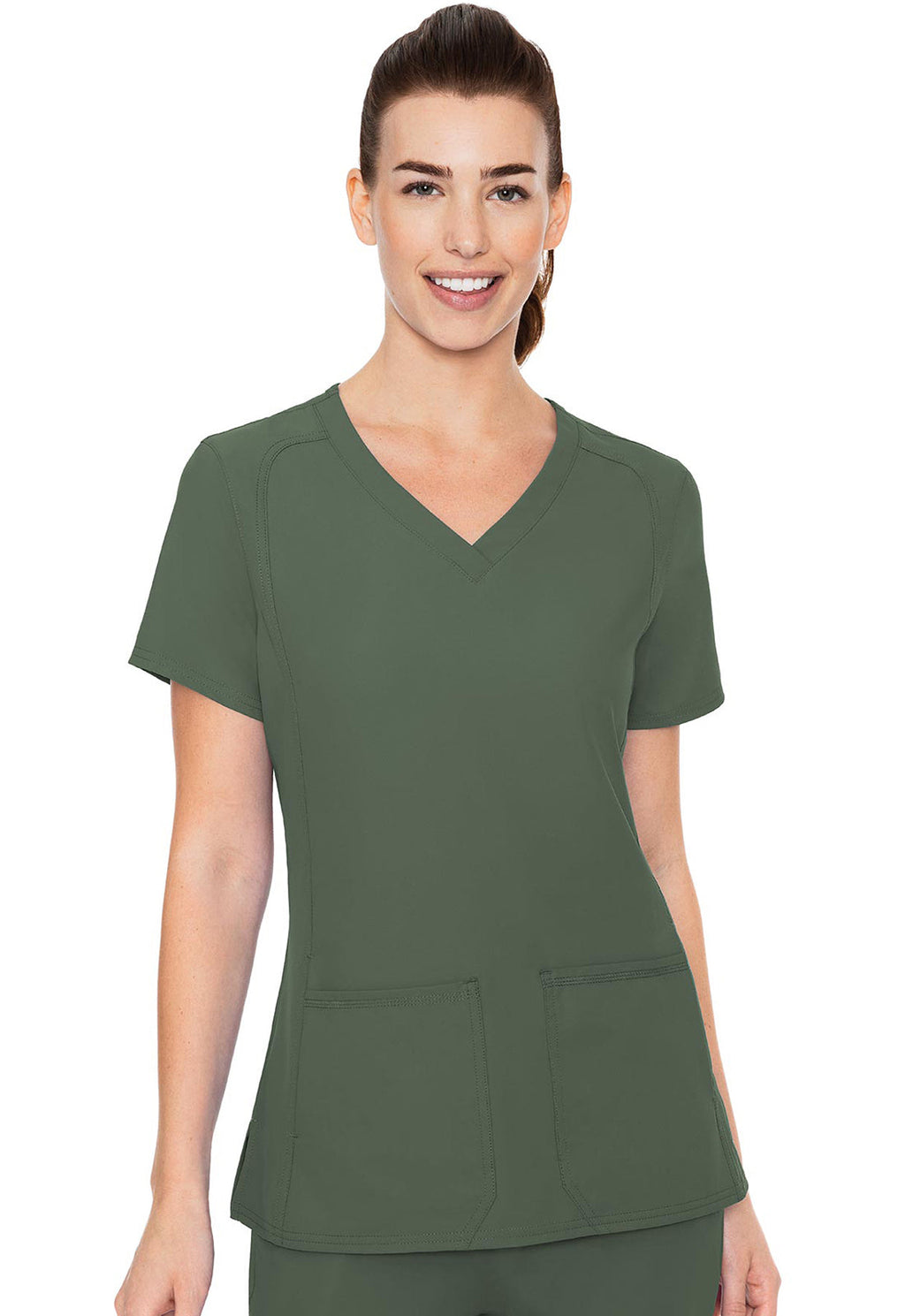 Insight MC2468 Women's Side Pocket Scrub Top Olive
