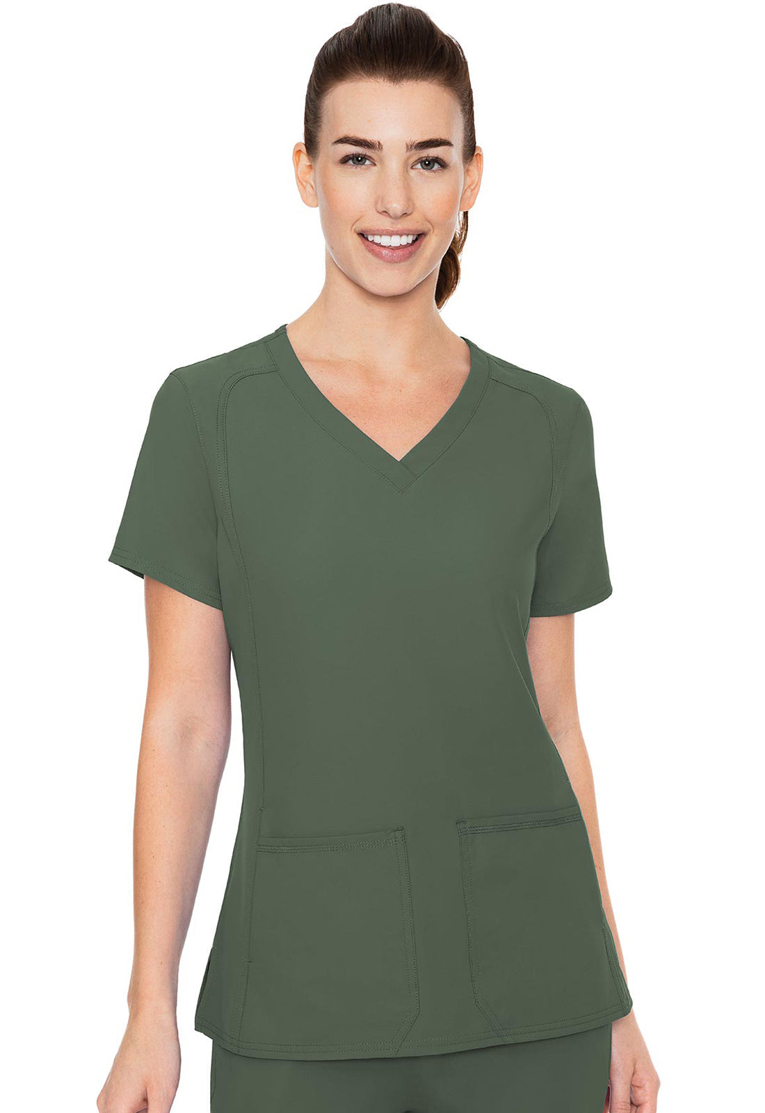Insight MC2468 Women's Side Pocket Scrub Top Olive