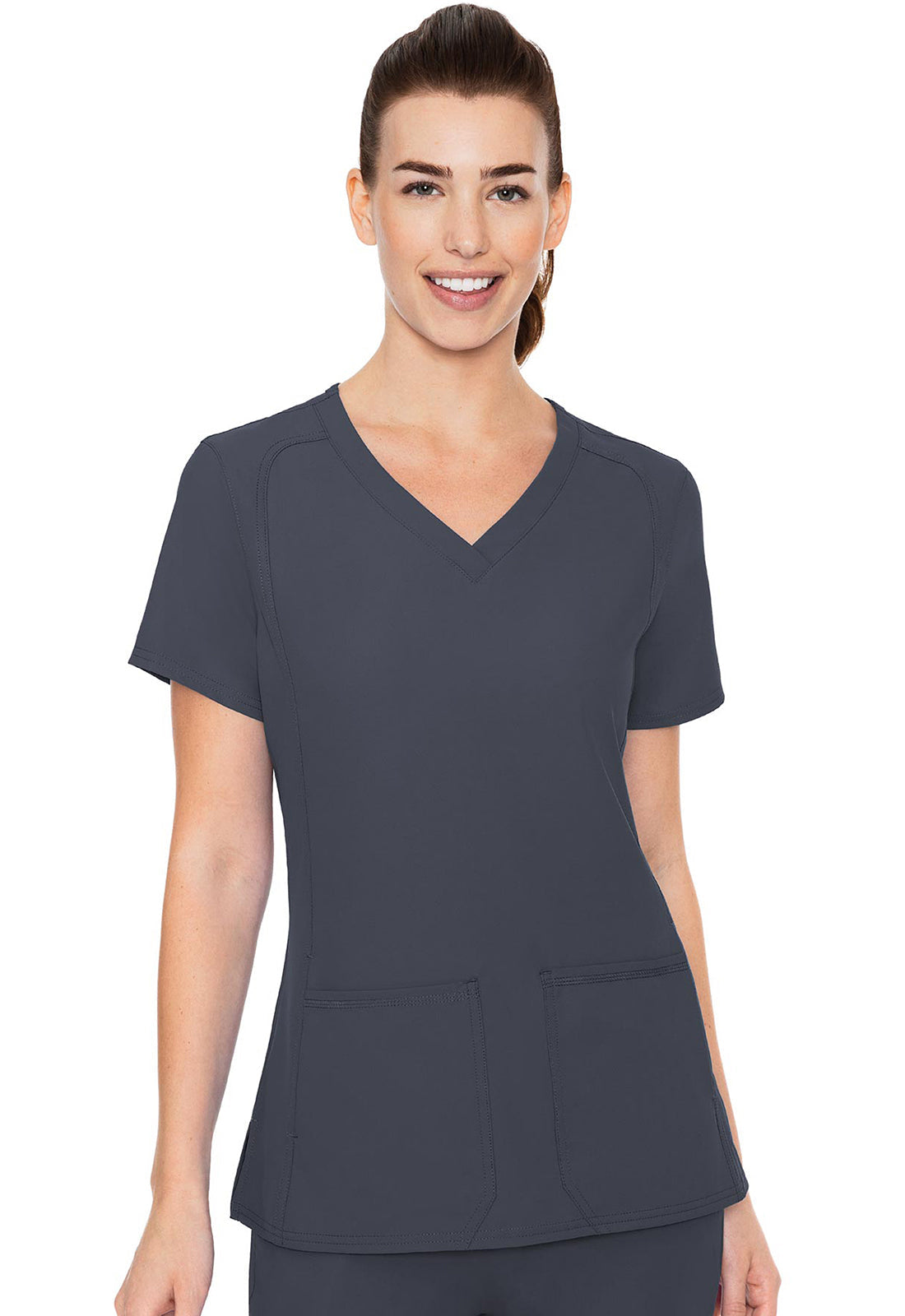 Insight MC2468 Women's Side Pocket Scrub Top Pewter