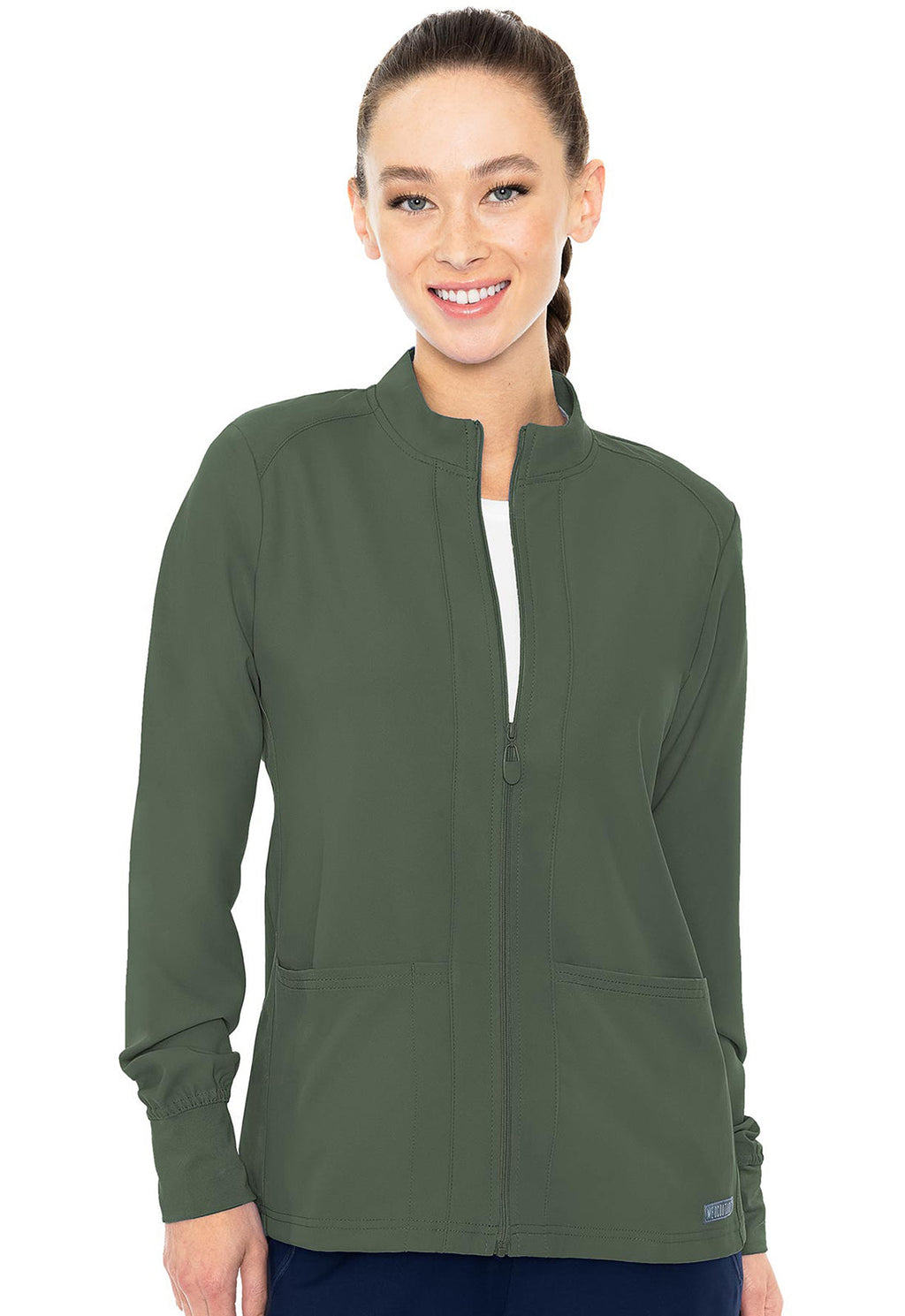 Insight MC2660 Women's Zip Front Warm-Up With Shoulder Yokes Olive
