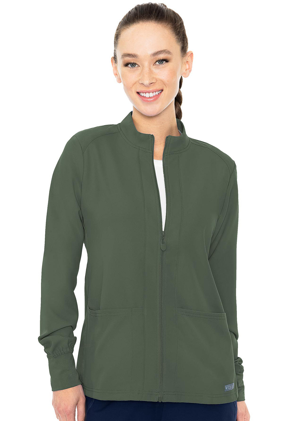 Insight MC2660 Women's Zip Front Warm-Up With Shoulder Yokes Olive