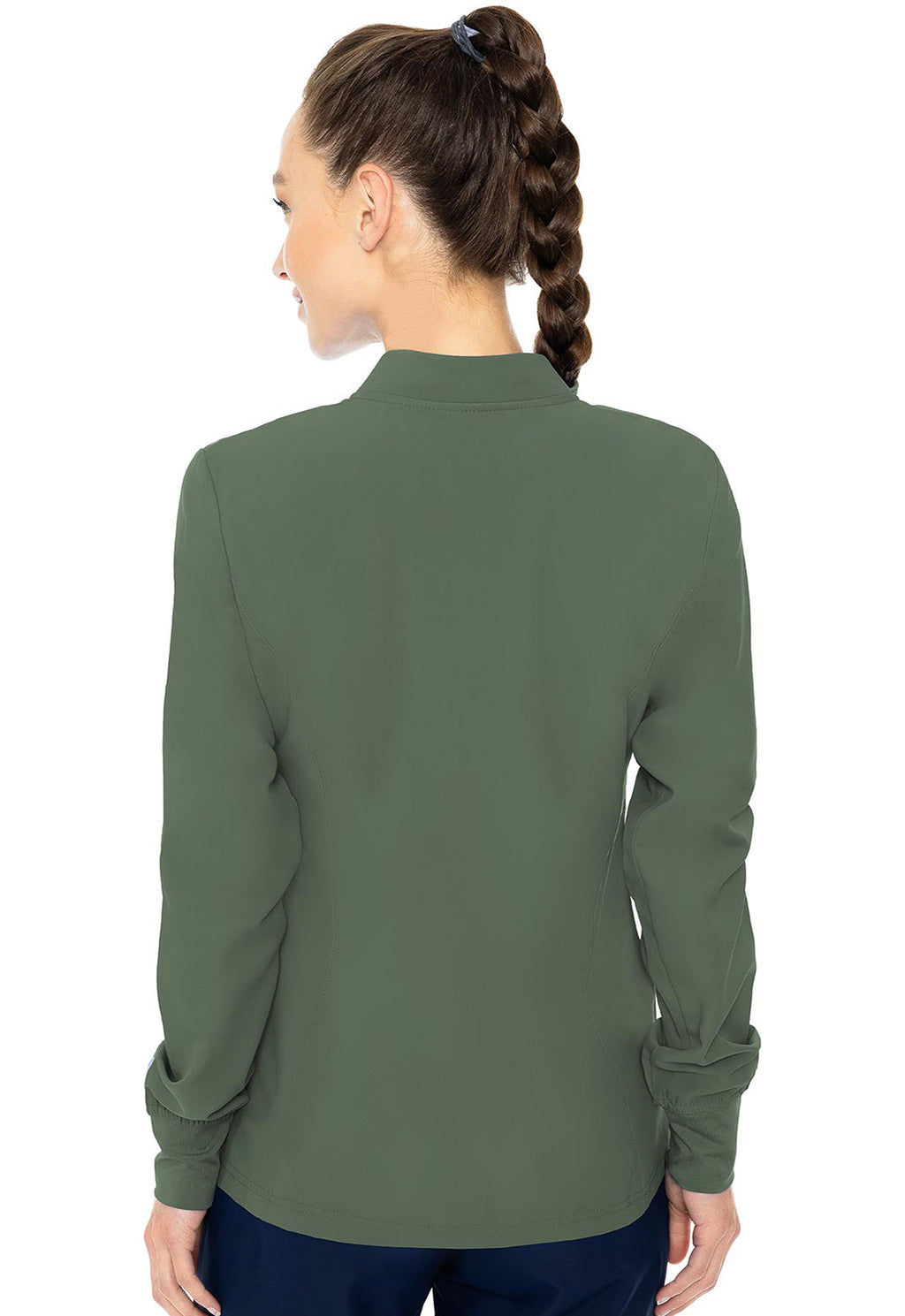 Insight MC2660 Women's Zip Front Warm-Up With Shoulder Yokes Olive