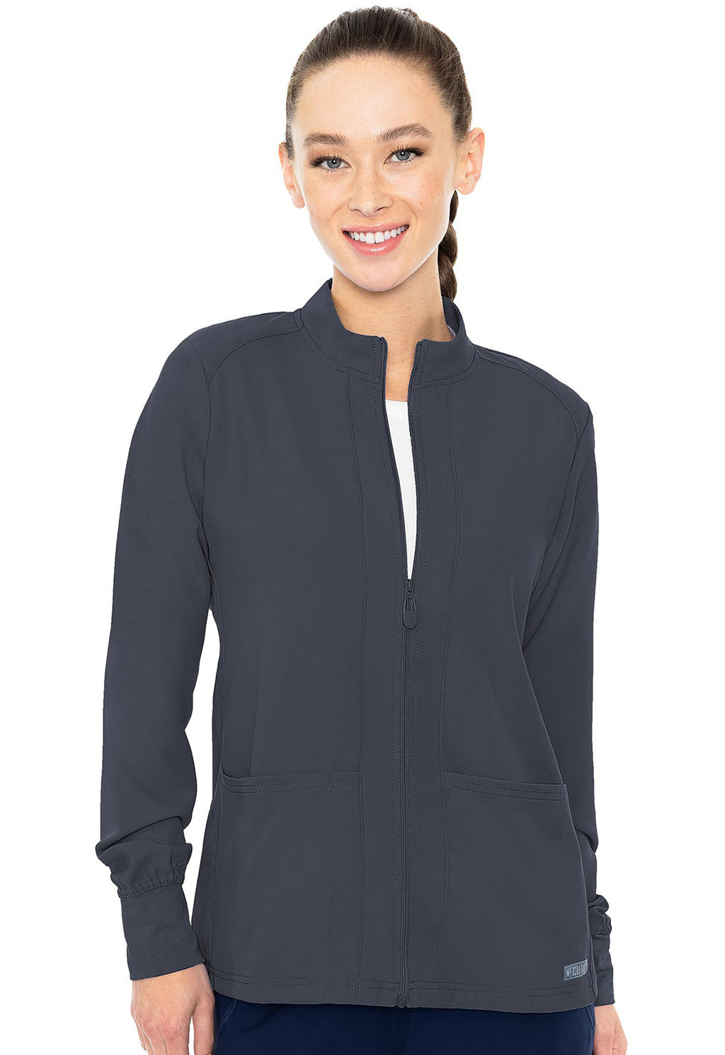 Insight MC2660 Women's Zip Front Warm-Up With Shoulder Yokes Pewter
