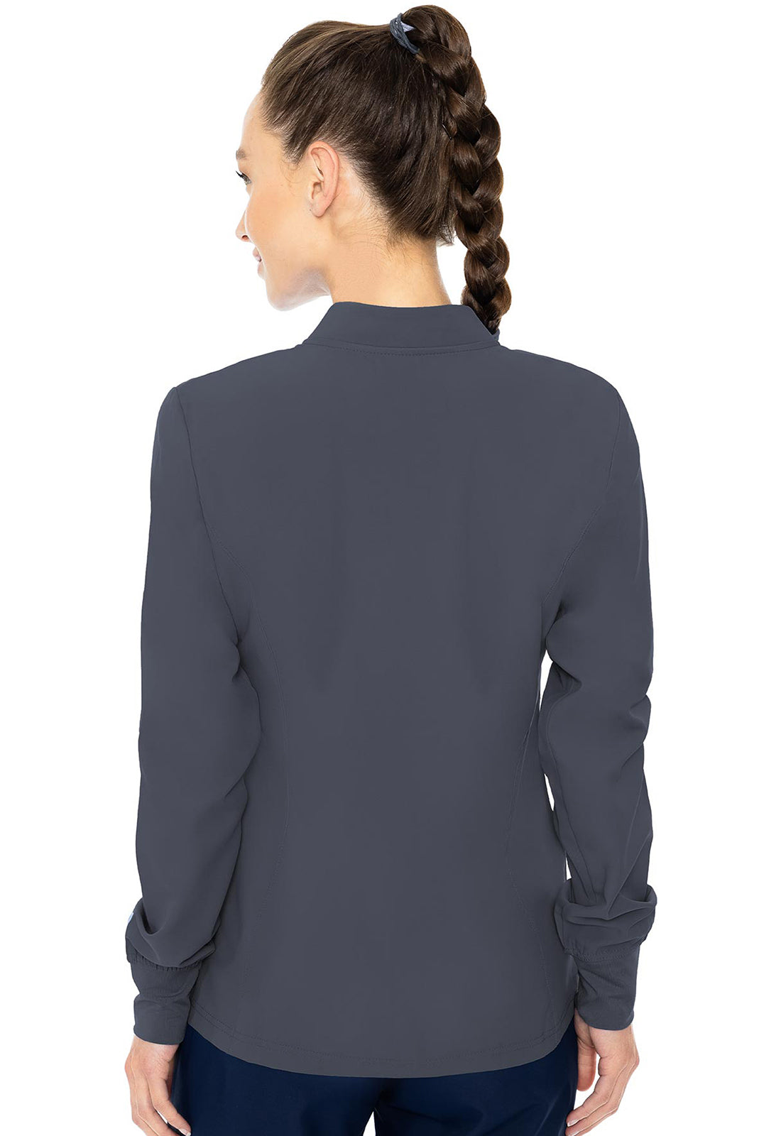 Insight MC2660 Women's Zip Front Warm-Up With Shoulder Yokes Pewter
