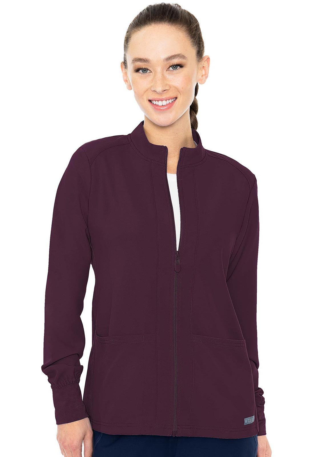 Insight MC2660 Women's Zip Front Warm-Up With Shoulder Yokes Wine