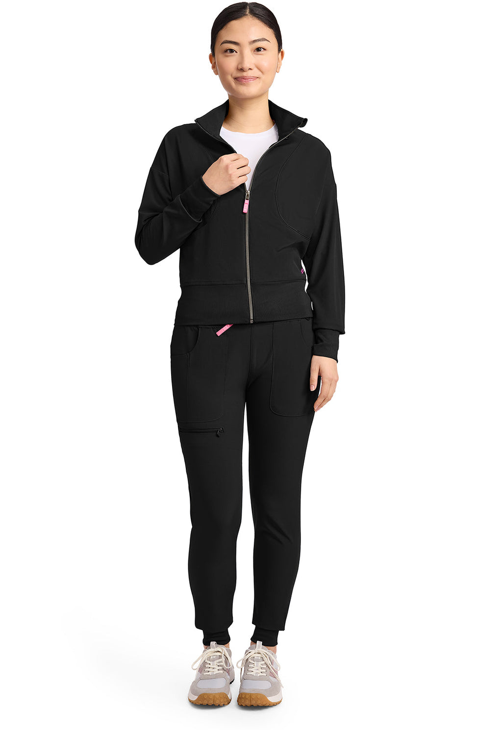Amp MC303 Women's Cropped Warm Up Jacket Black