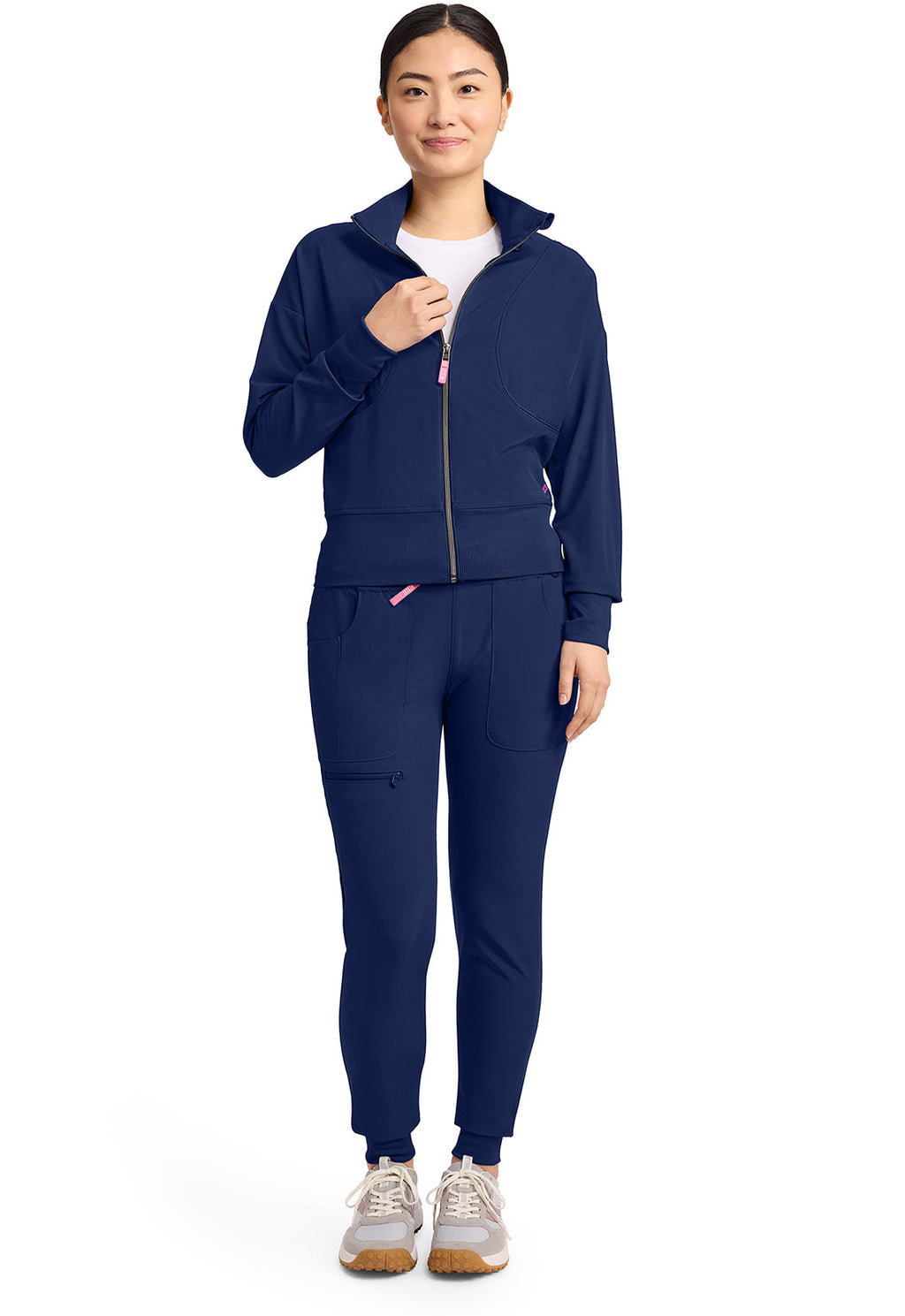 Amp MC303 Women's Cropped Warm Up Jacket Navy