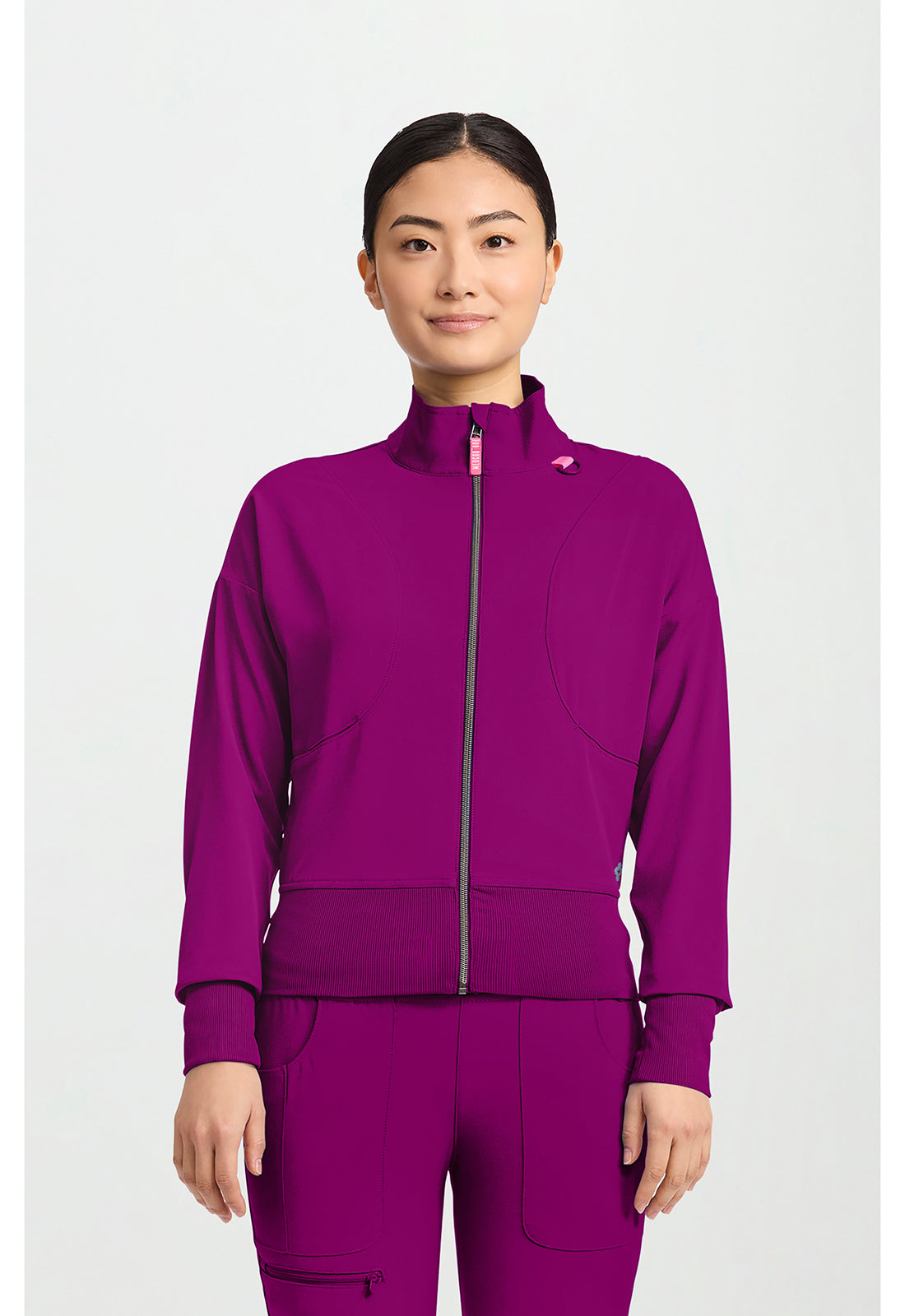 Amp MC303 Women's Cropped Warm Up Jacket Plum Royale