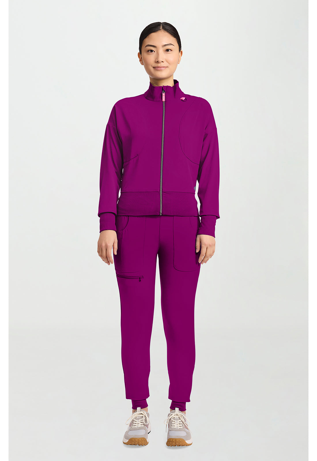 Amp MC303 Women's Cropped Warm Up Jacket Plum Royale