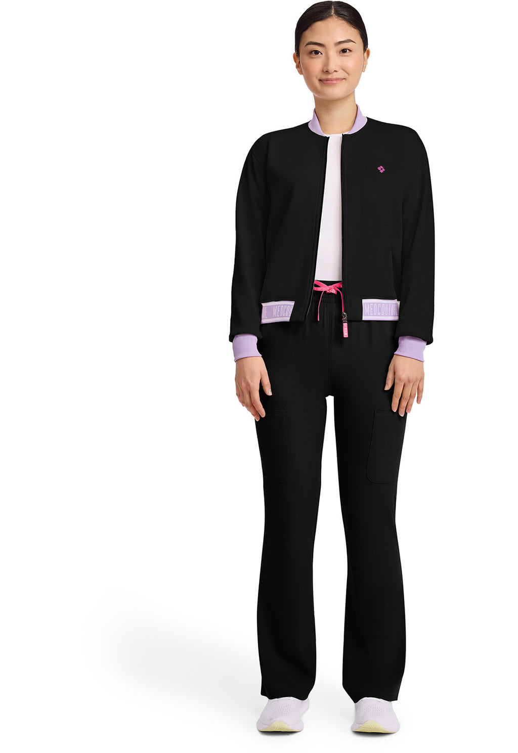 AMP MC304 Women's 2-Pocket Bomber Jacket Black