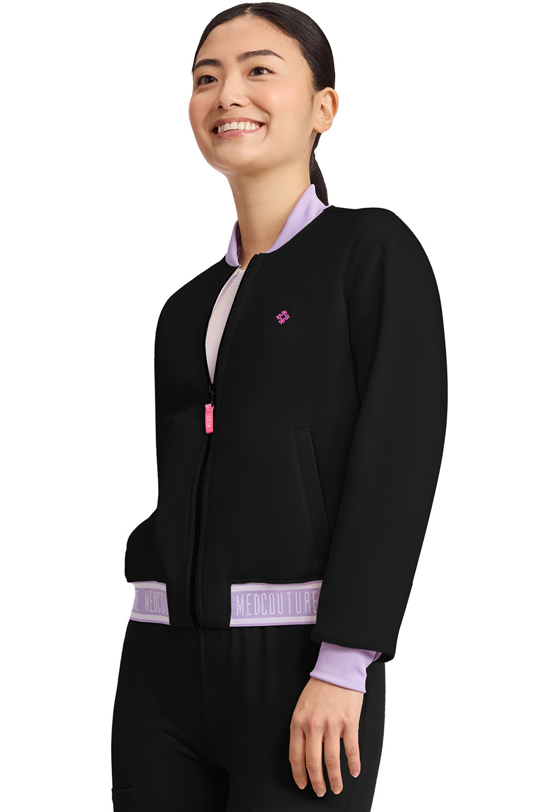 AMP MC304 Women's 2-Pocket Bomber Jacket Black