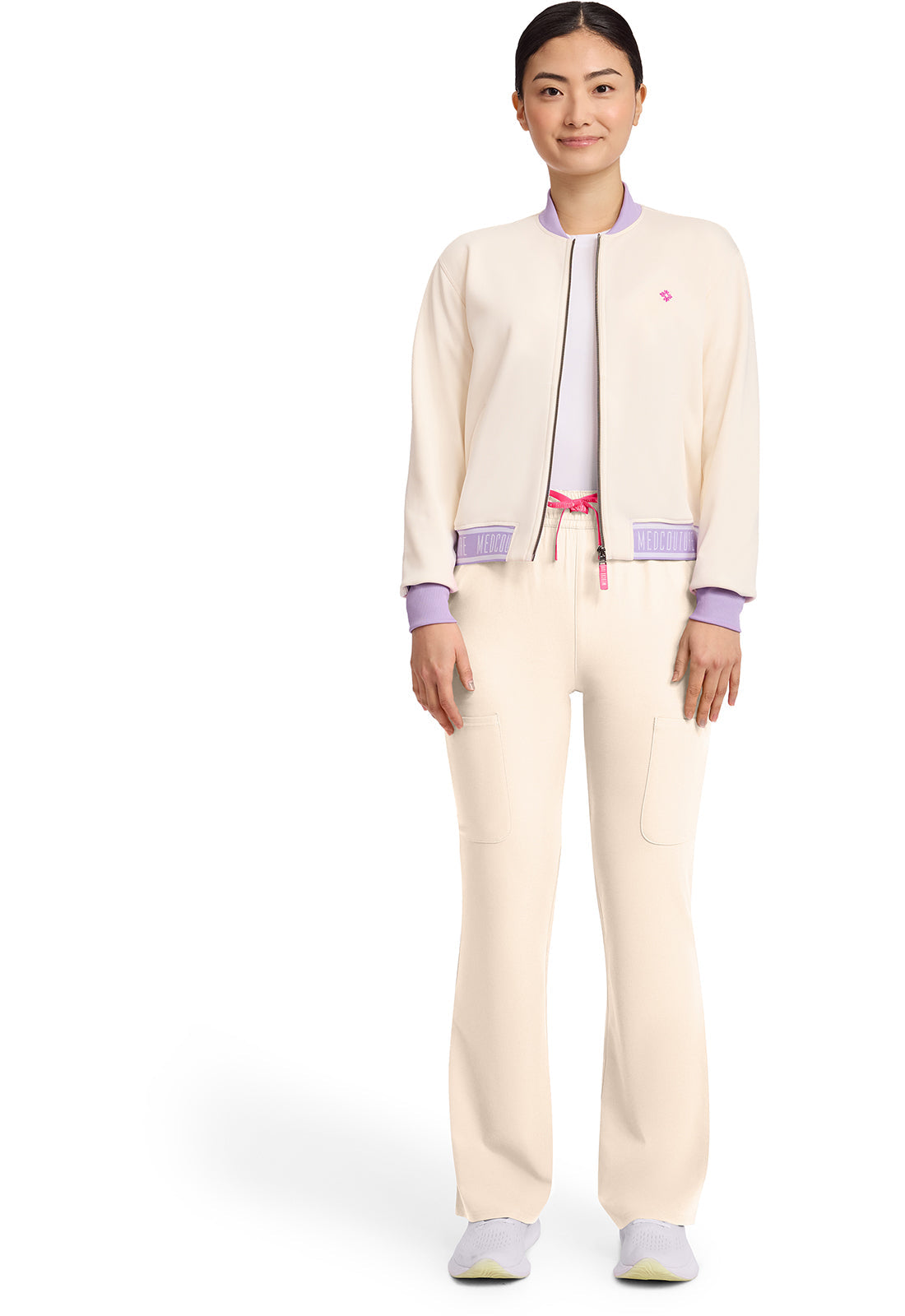 AMP MC304 Women's 2-Pocket Bomber Jacket Sweet Cream
