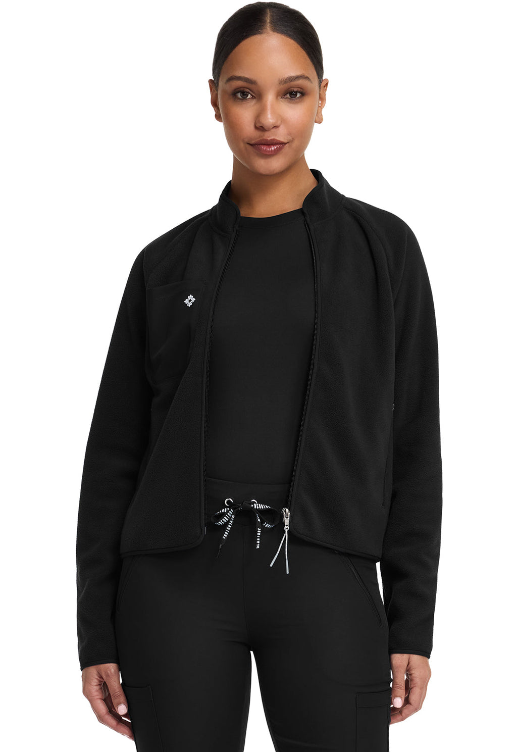 Layers MC384 Women's Fleece Warm Up Jacket Black