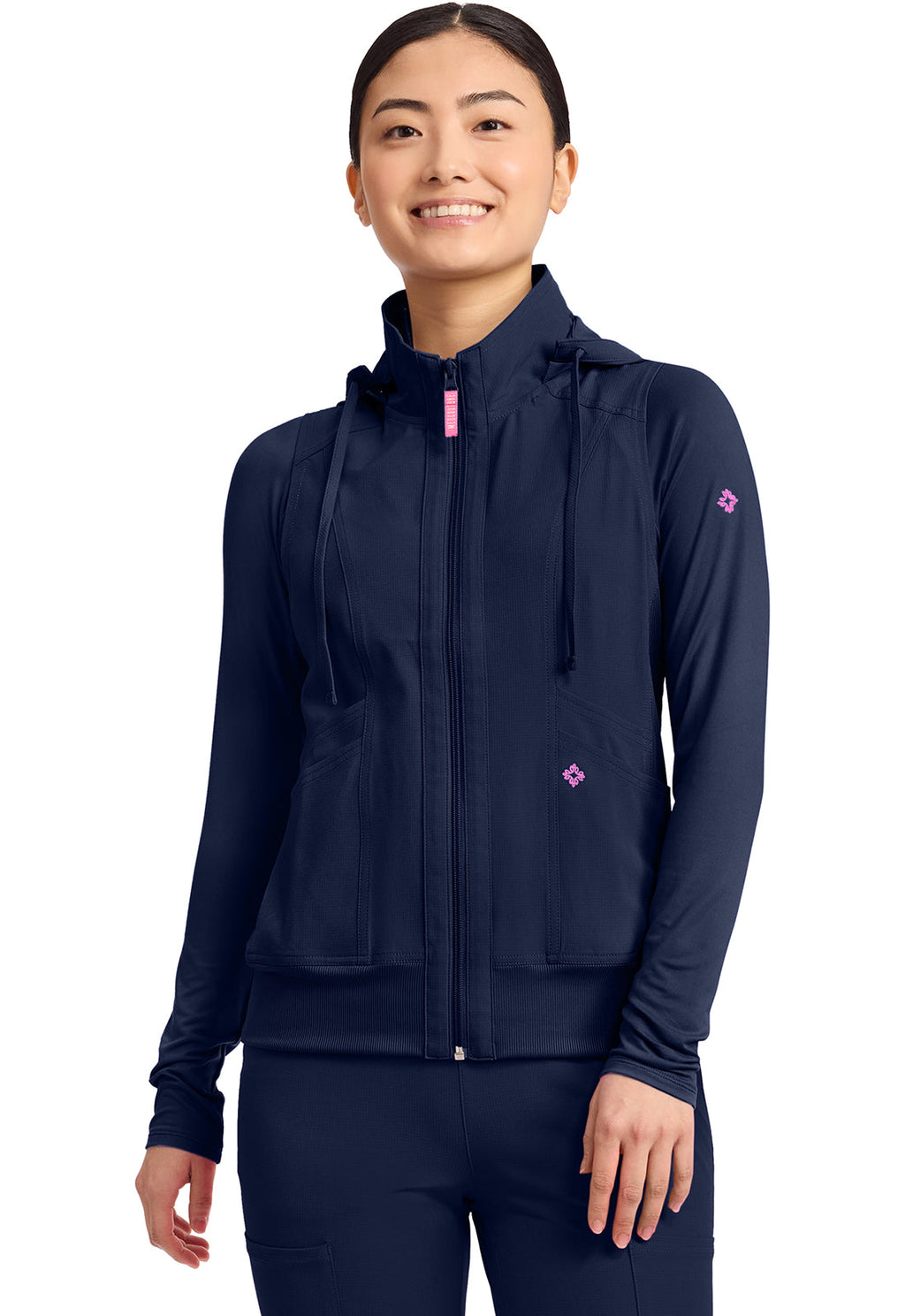 Amp MC500 Women's 4-Pocket Zip Front Scrub Vests Navy