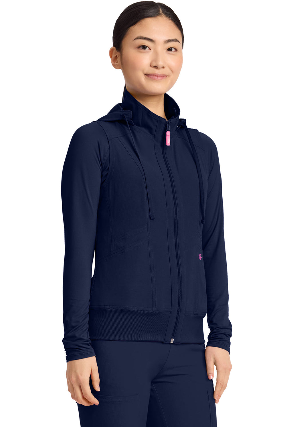 Amp MC500 Women's 4-Pocket Zip Front Scrub Vests Navy