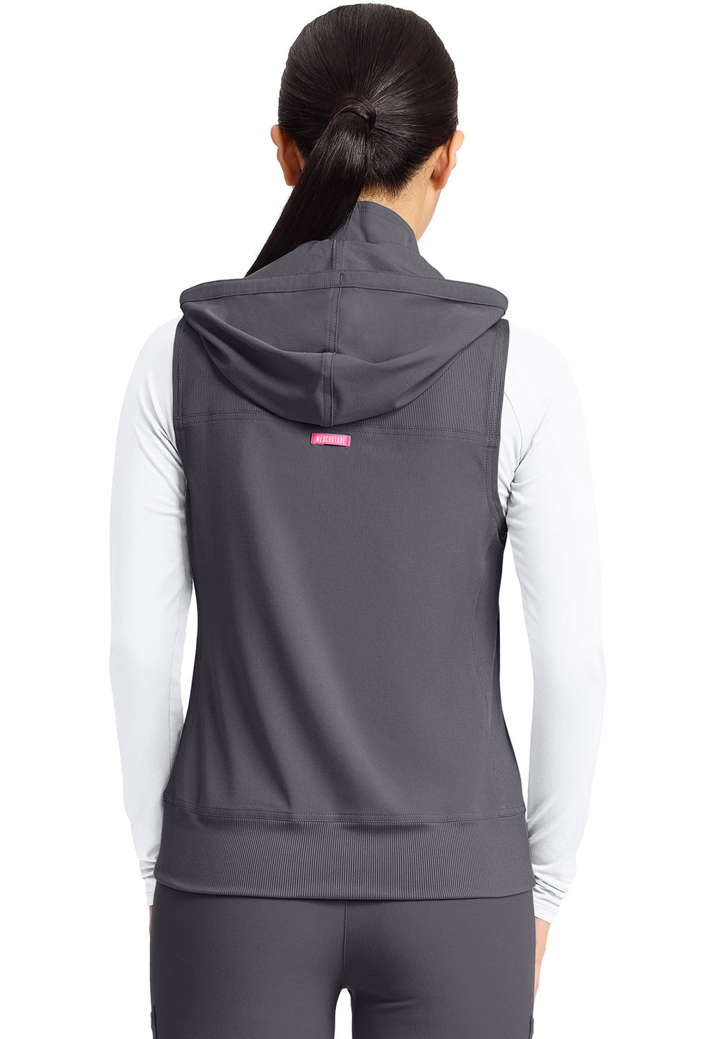 Amp MC500 Women's 4-Pocket Zip Front Scrub Vests Pewter
