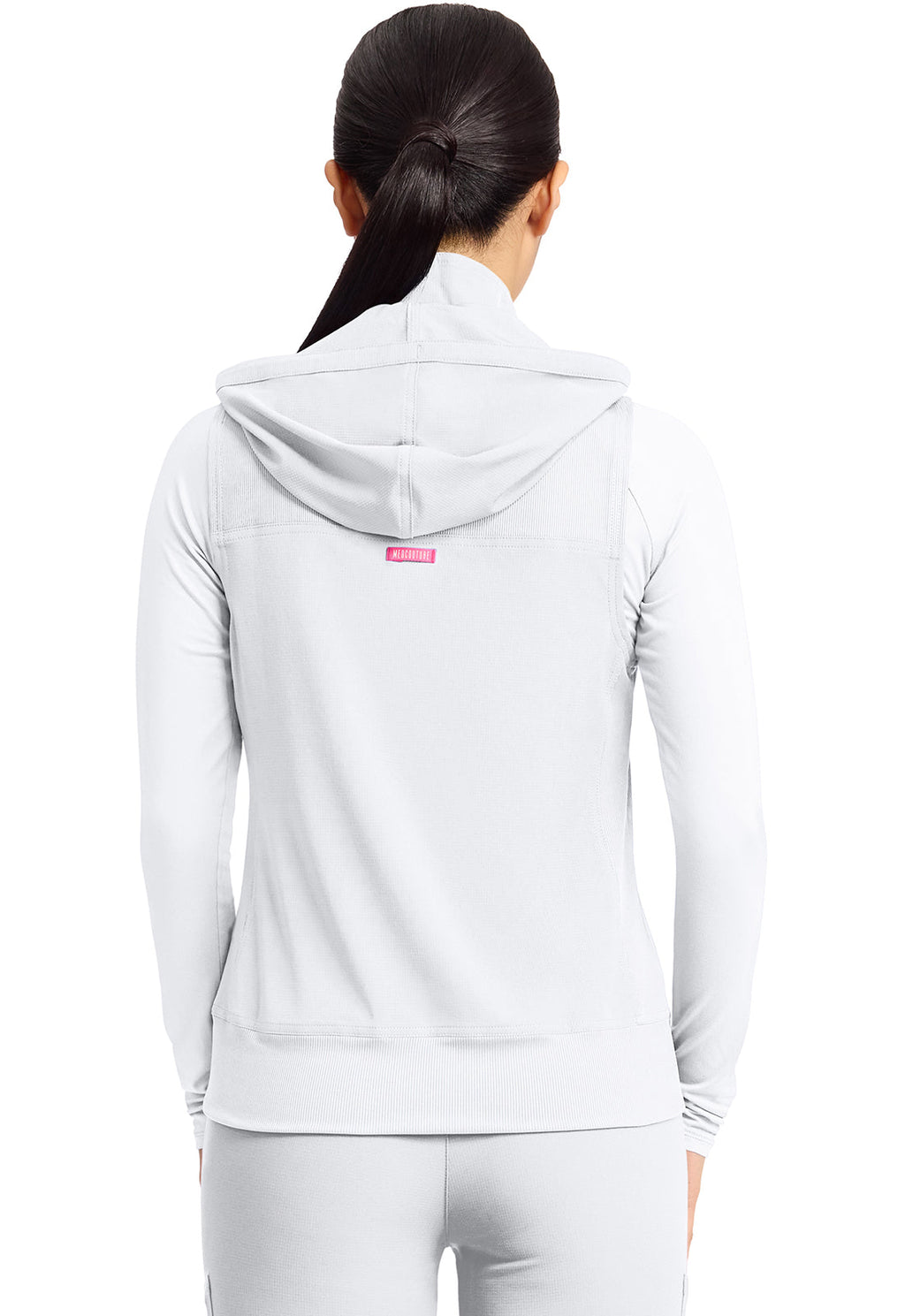 Amp MC500 Women's 4-Pocket Zip Front Scrub Vests White