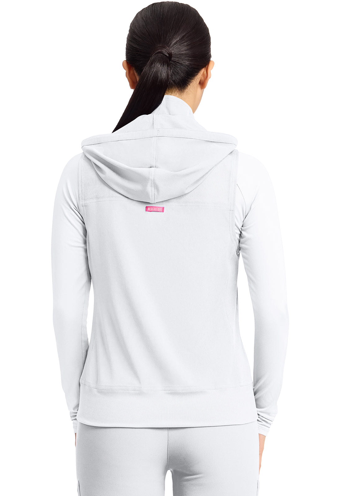 Amp MC500 Women's 4-Pocket Zip Front Scrub Vests White