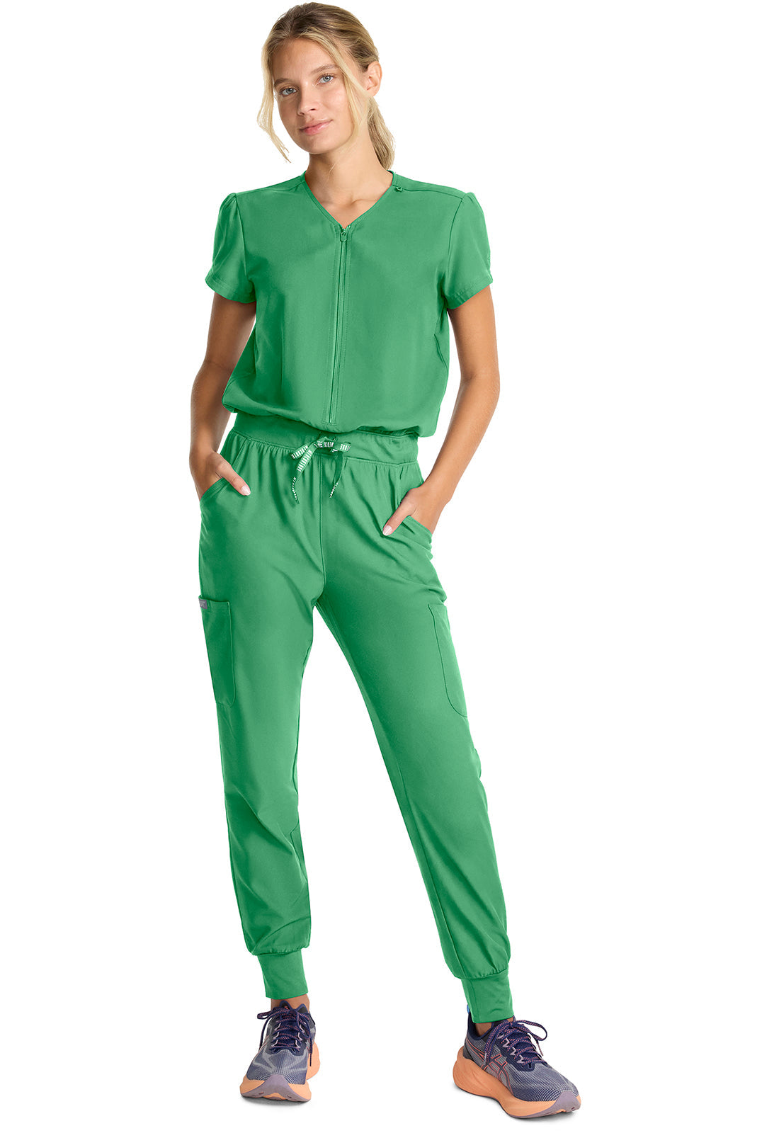 Insight MC510 Women's Zip Front Jumpsuit Mint Julep