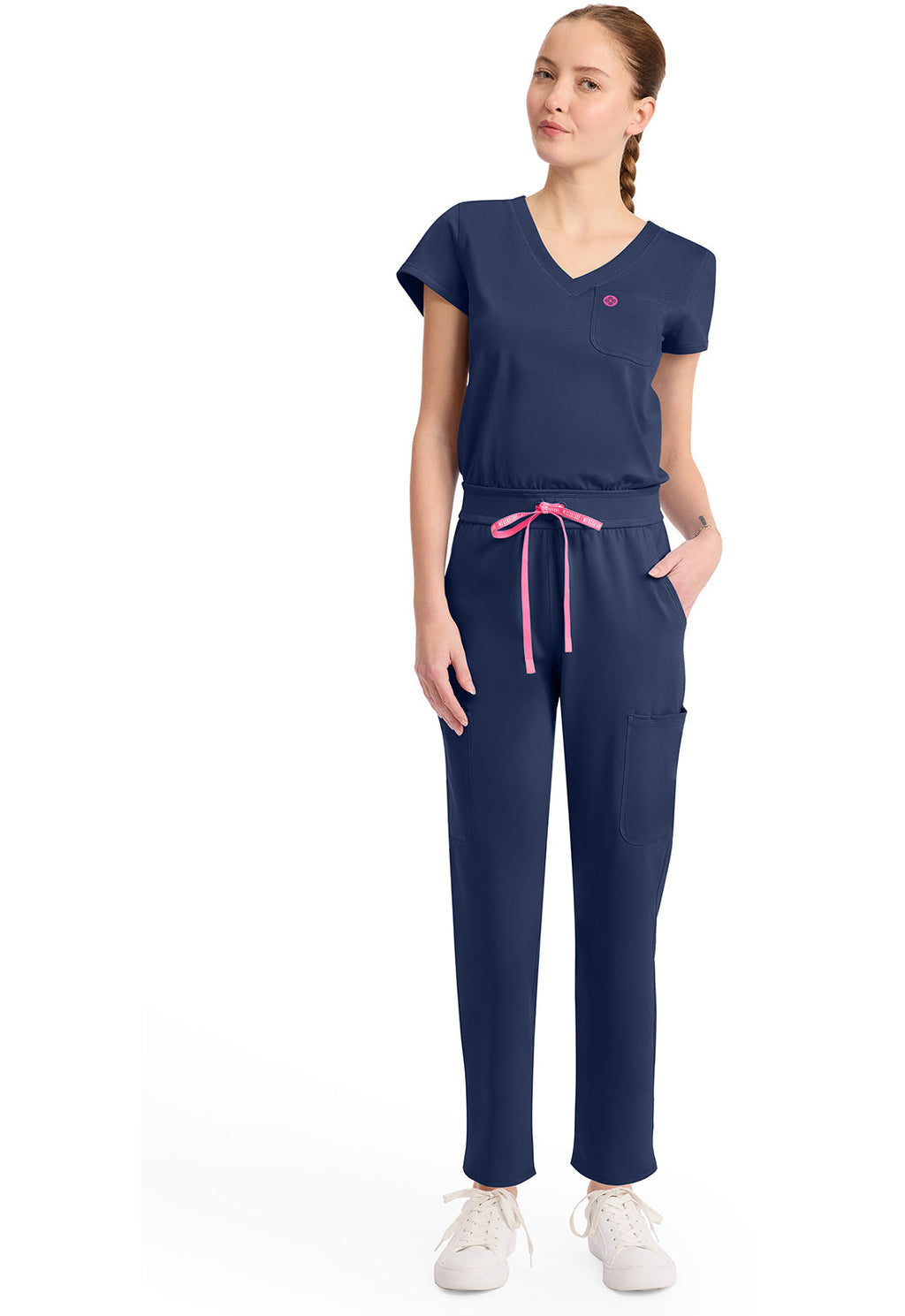 AMP Knit MC550 V-Neck Jumpsuit Navy