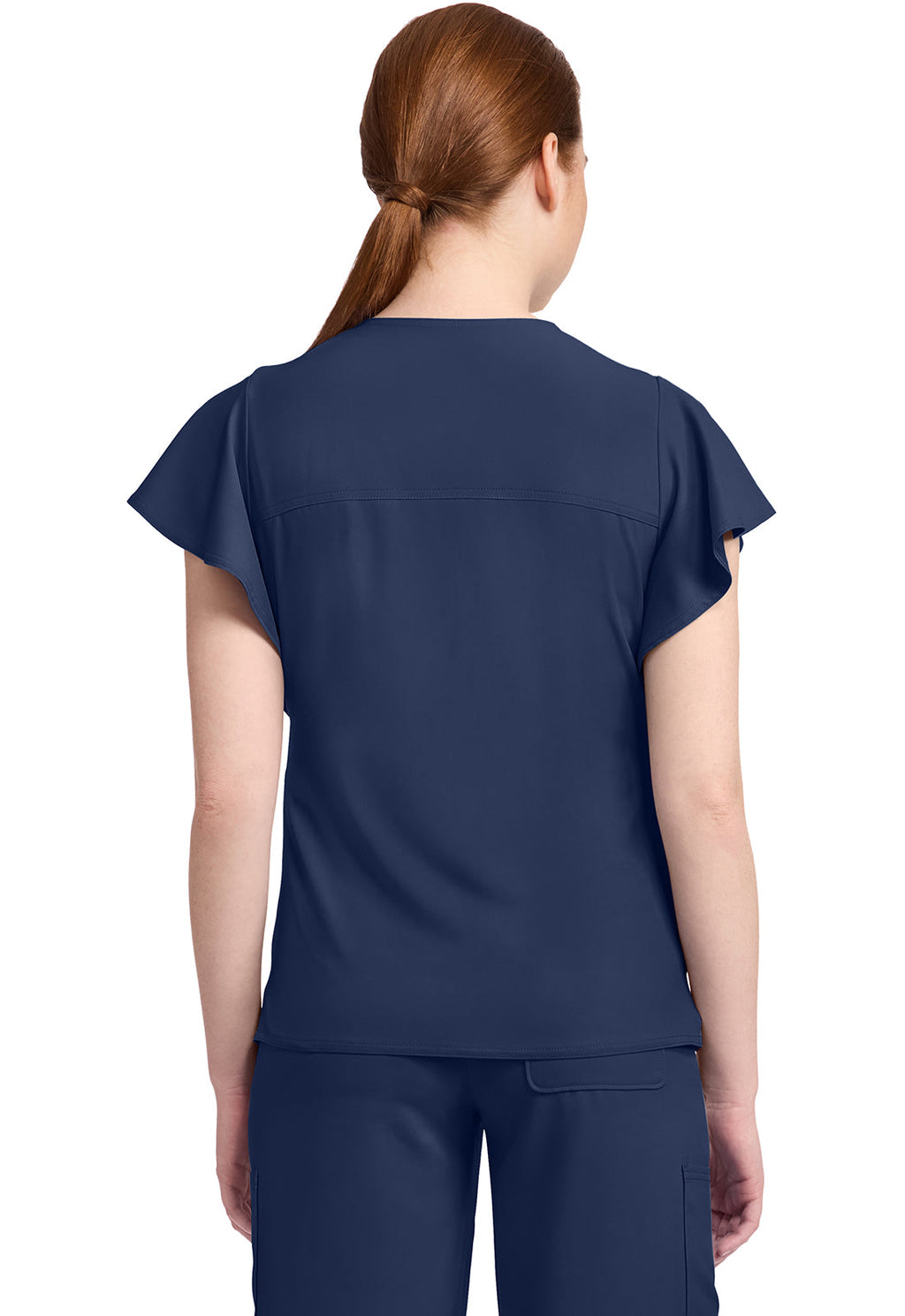 Insight MC611 Women's 2-Pocket Flutter Sleeve V-Neck Navy