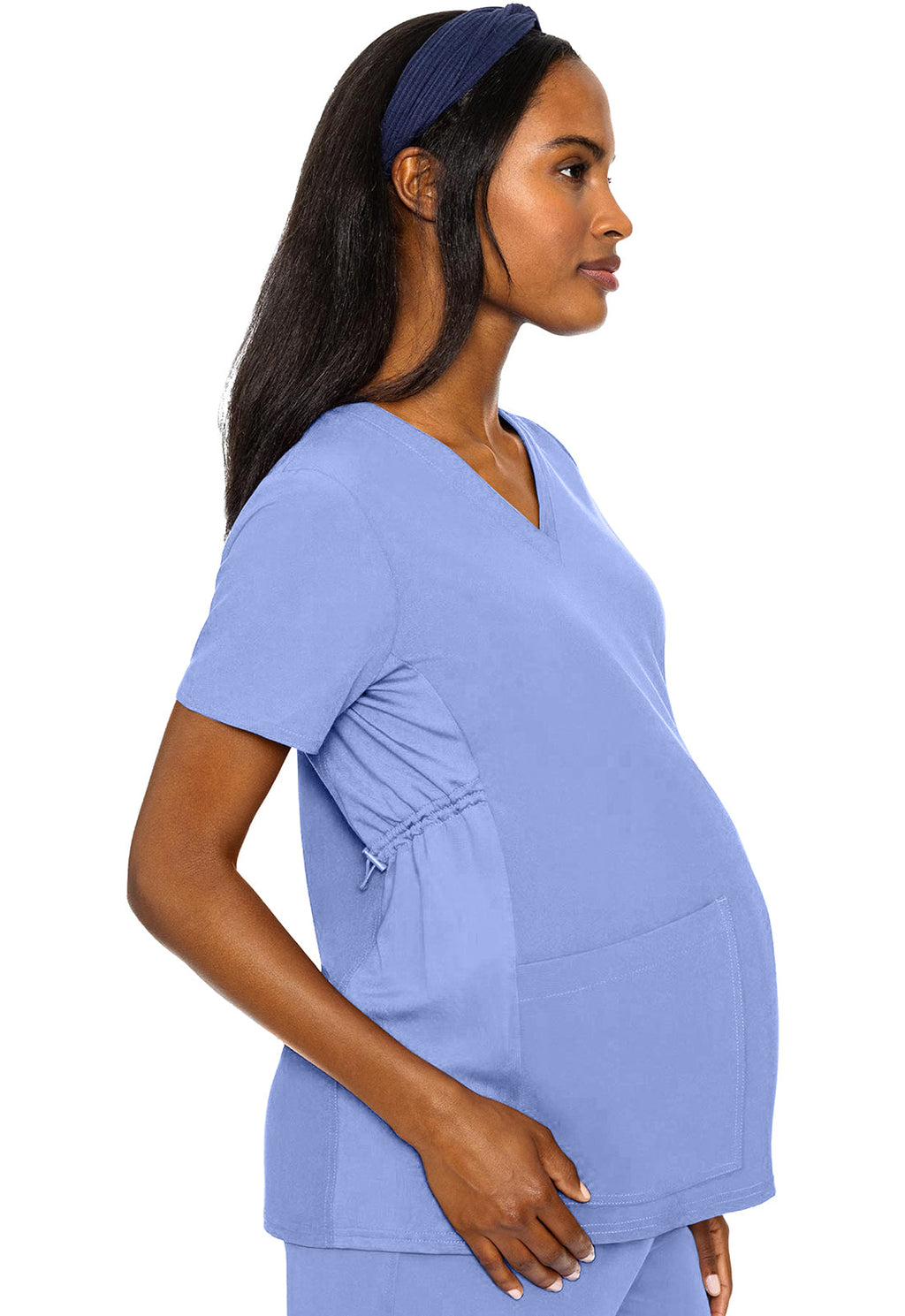Touch MC628 Women's Maternity V-Neck Scrub Top Ciel