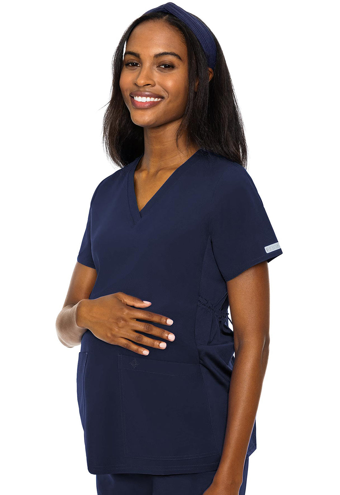 Touch MC628 Women's Maternity V-Neck Scrub Top Navy