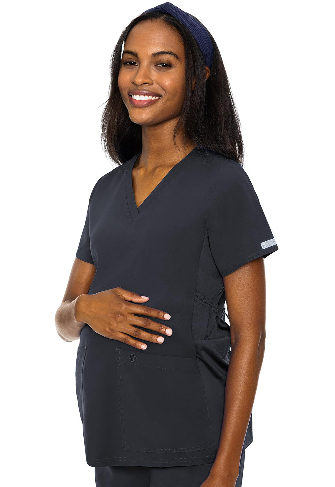 Touch MC628 Maternity V-Neck Top Pewter