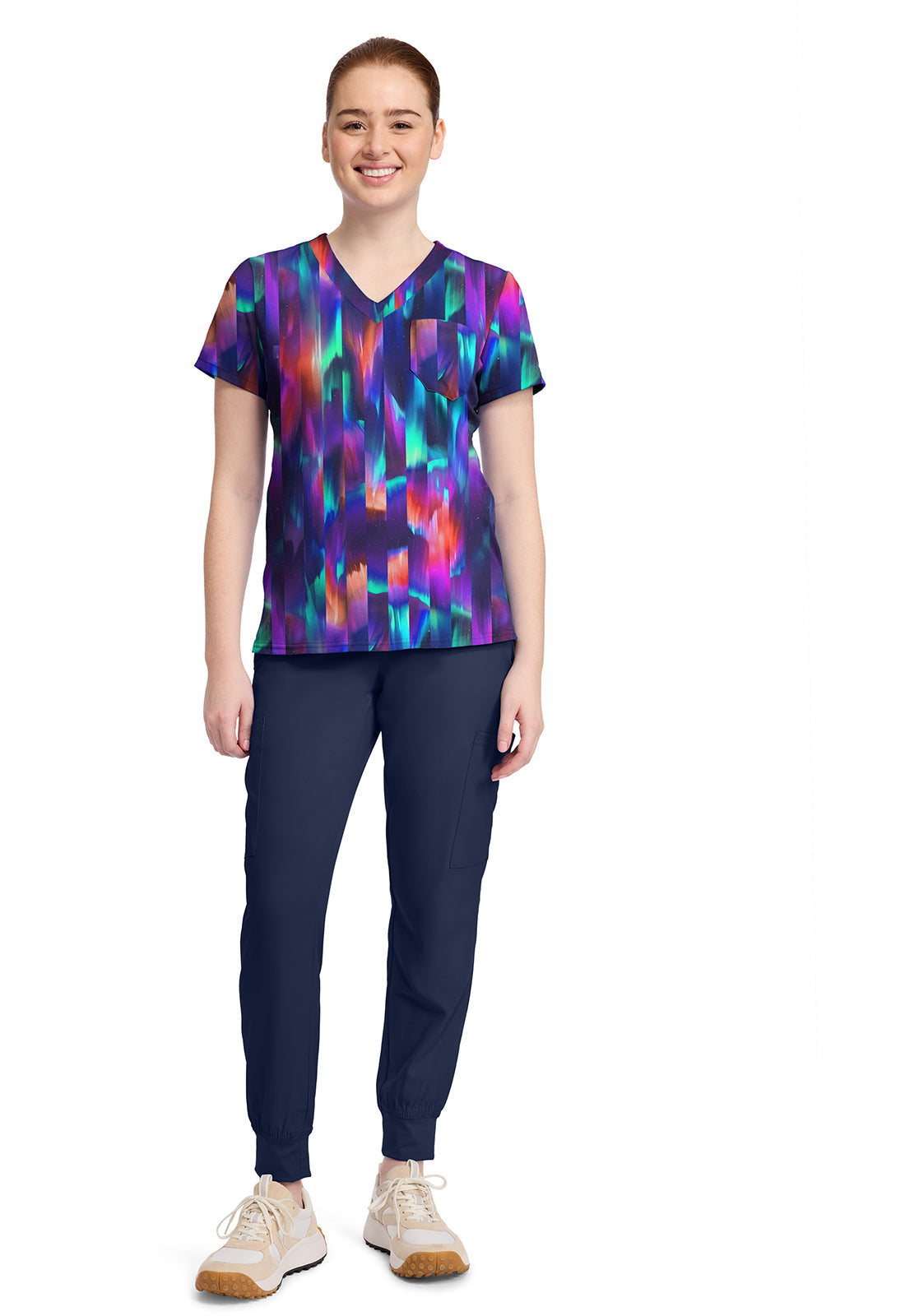 Prints MC632 Print V-Neck Top Aurora Stripe