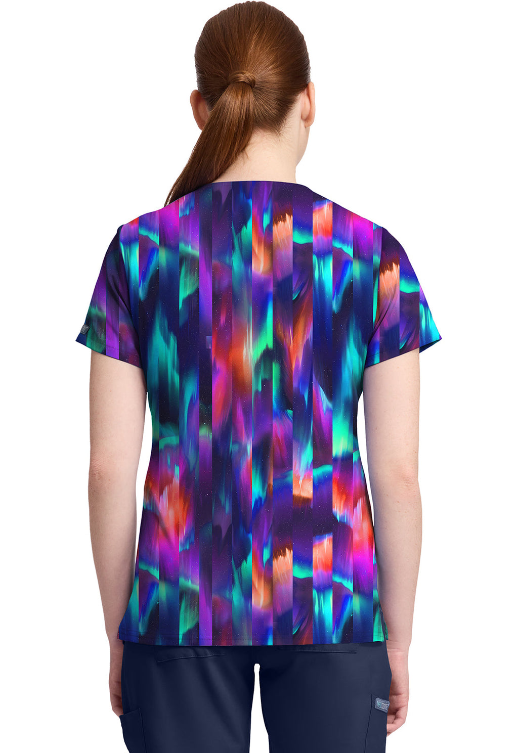 Prints MC632 Print V-Neck Top Aurora Stripe