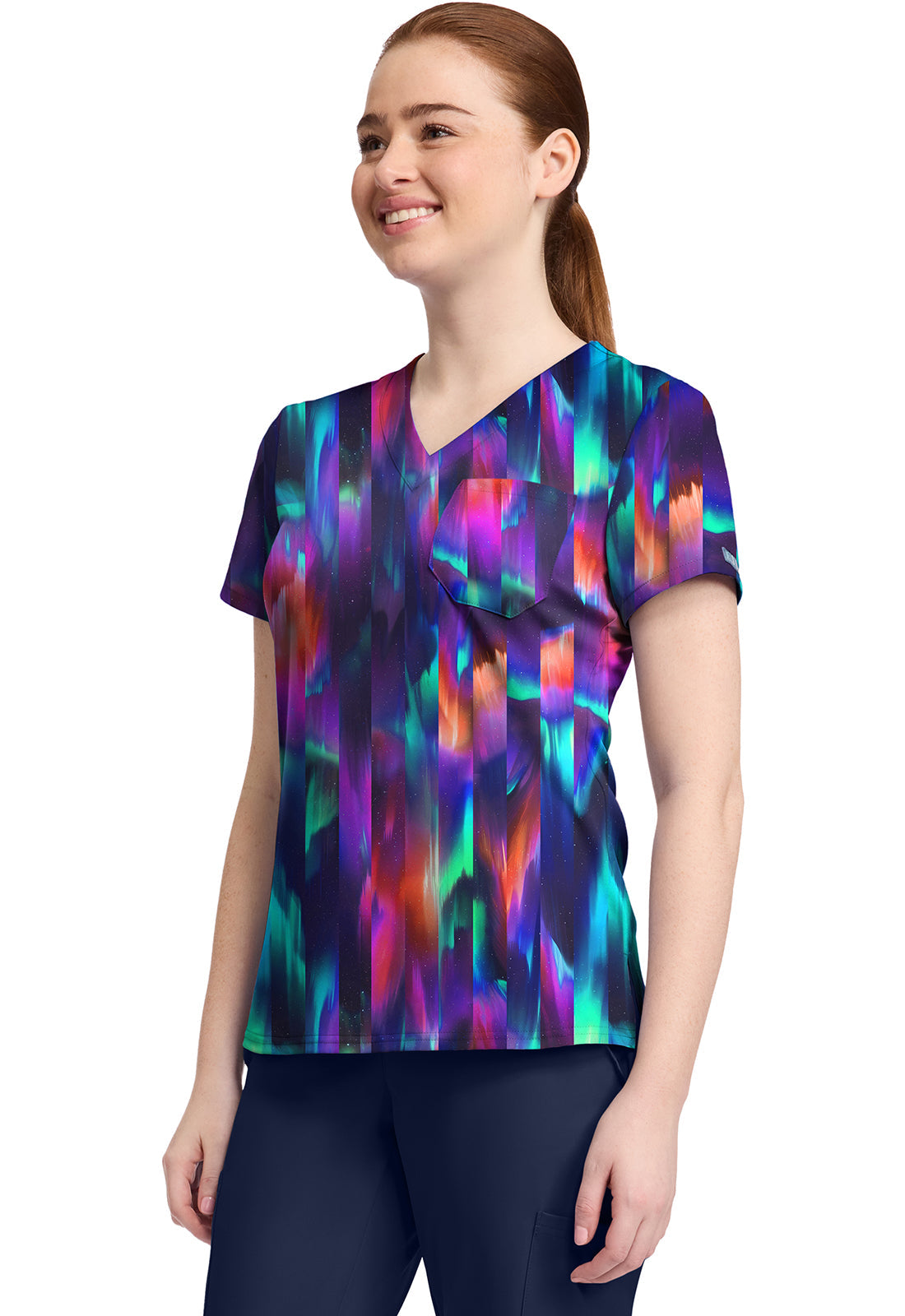 Prints MC632 Print V-Neck Top Aurora Stripe
