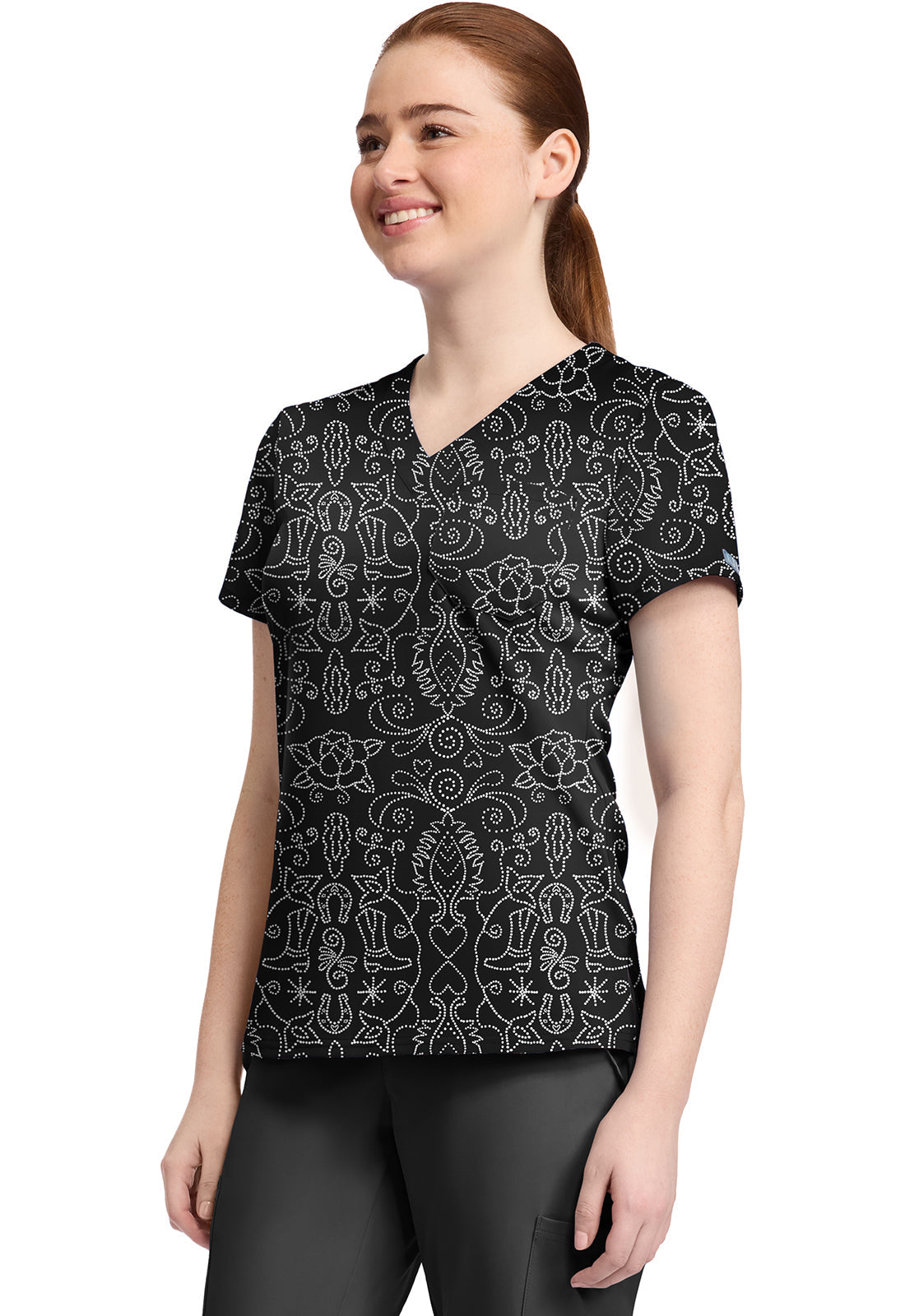 Prints MC632 Print V-Neck Top First Rodeo