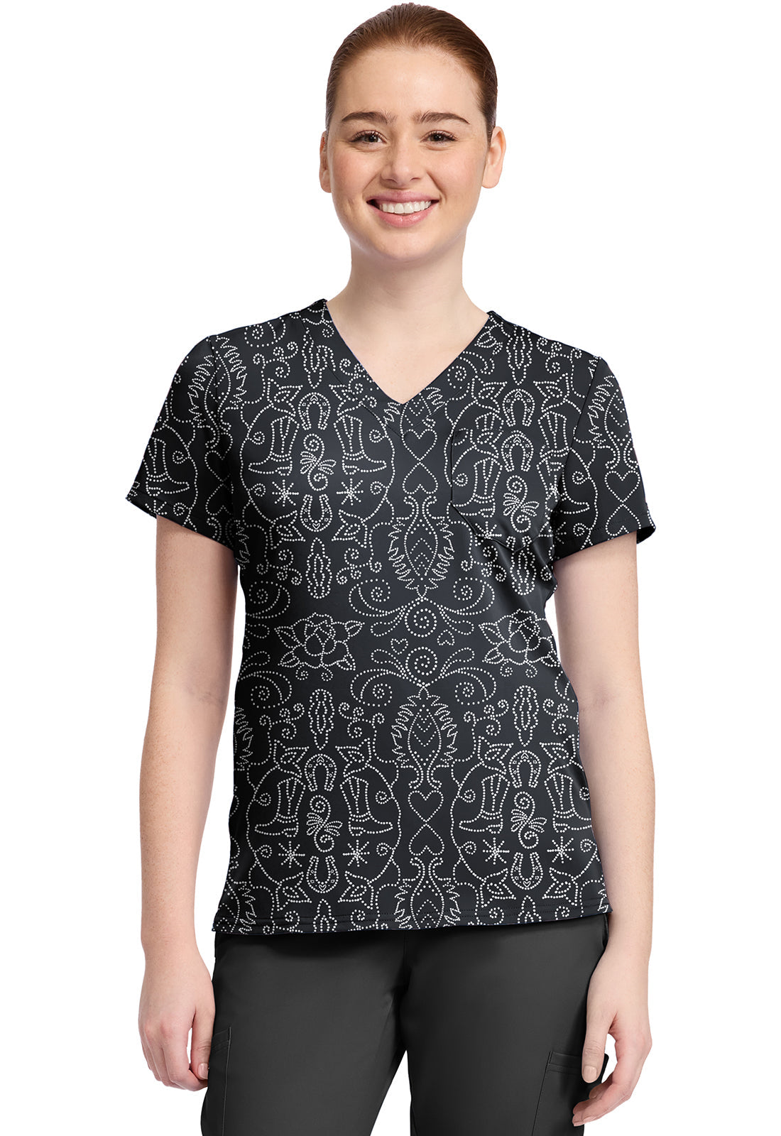 Prints MC632 Print V-Neck Top First Rodeo