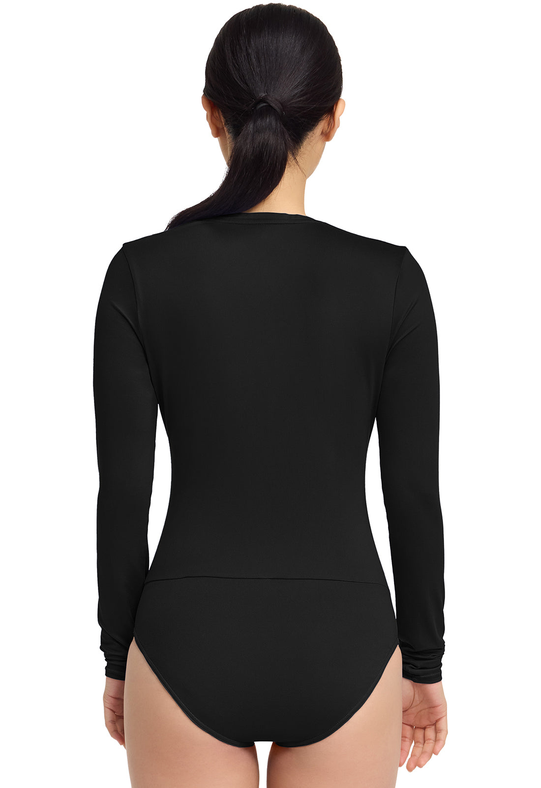 Layers MC698 Ruched Underscrub Bodysuit Black