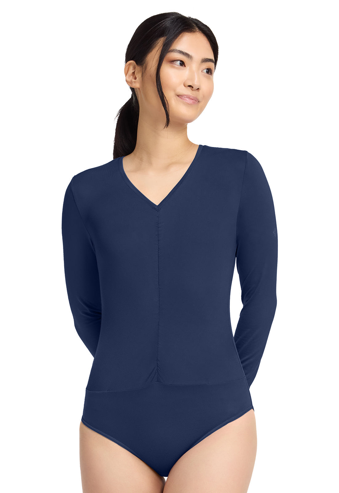 Layers MC698 Ruched Underscrub Bodysuit Navy