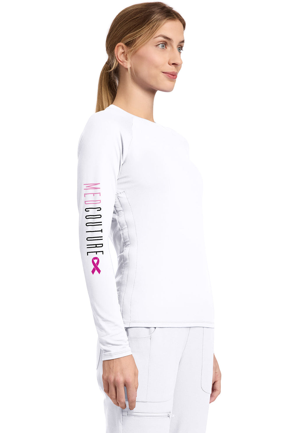 Layers MC699 Women's Printed Long Sleeve Underscrub T Mc Bca Placement