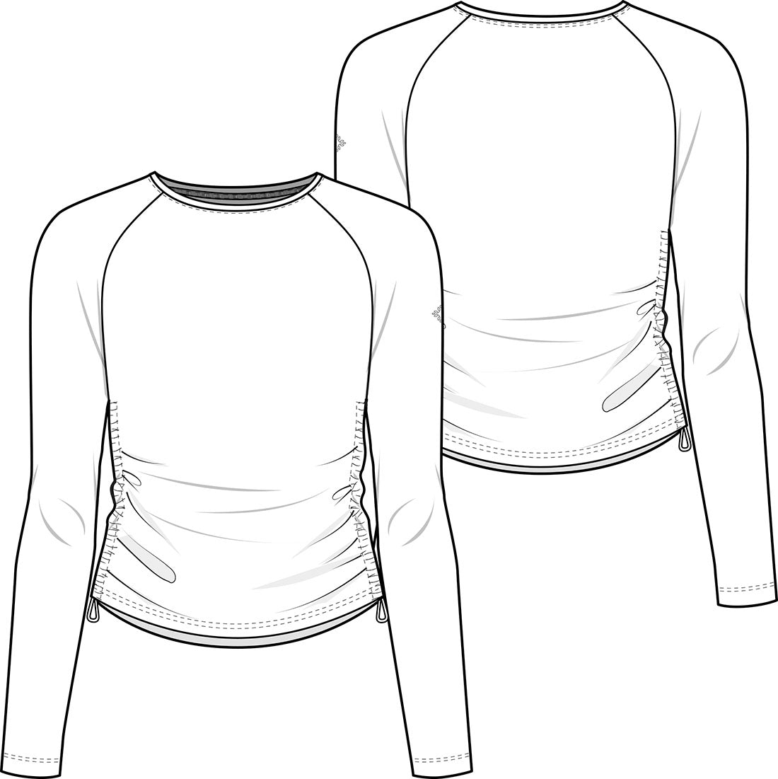 Layers MC700 Women's Long Sleeve Ruched Underscrub Black