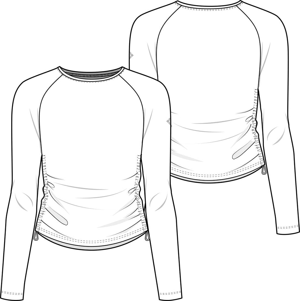 Layers MC700 Women's Long Sleeve Ruched Underscrub Wine