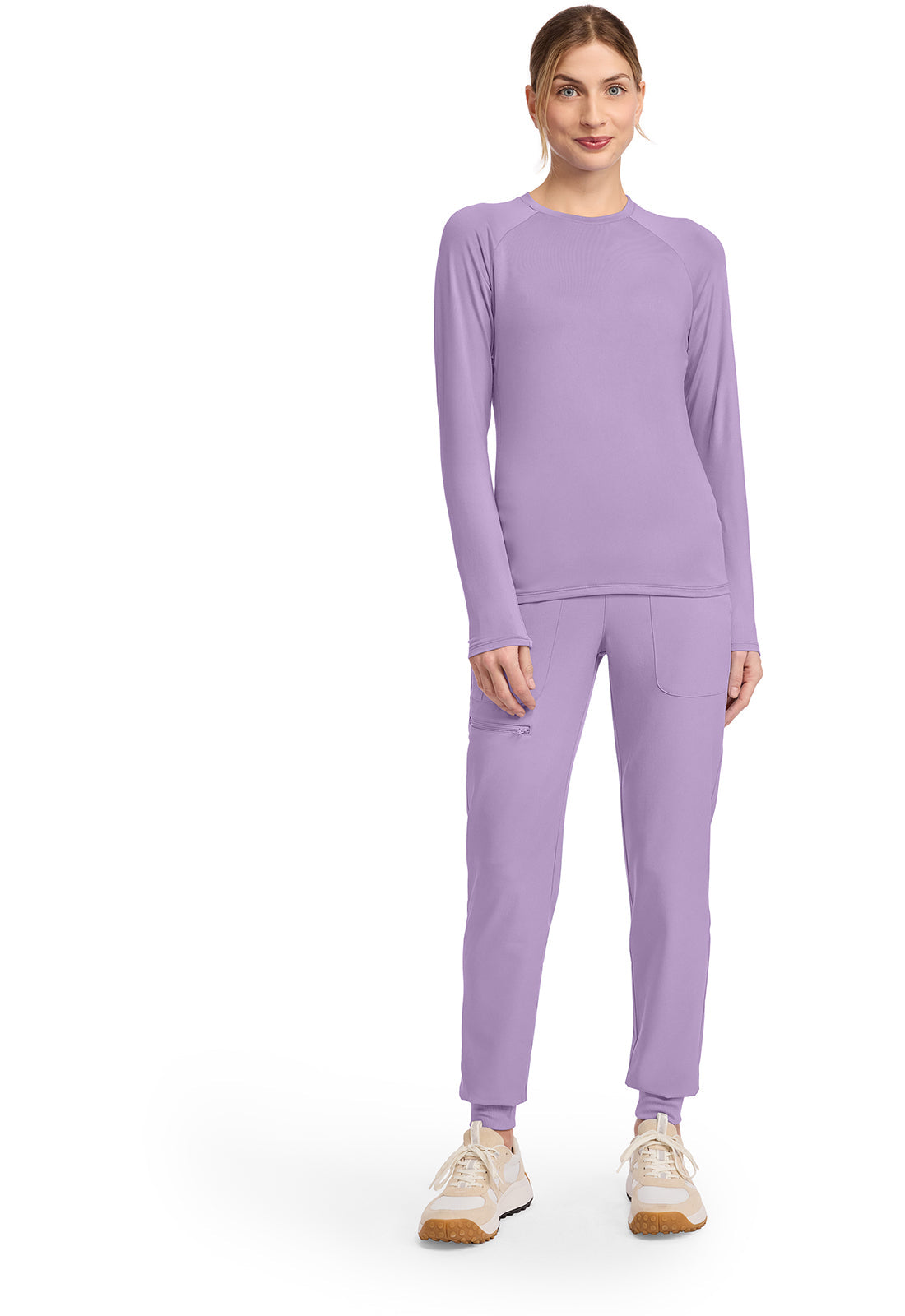 Layers MC700 Long Sleeve Ruched Underscrub Digital Lavender