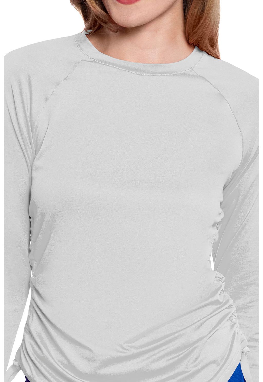 Layers MC700 Women's Long Sleeve Ruched Underscrub White