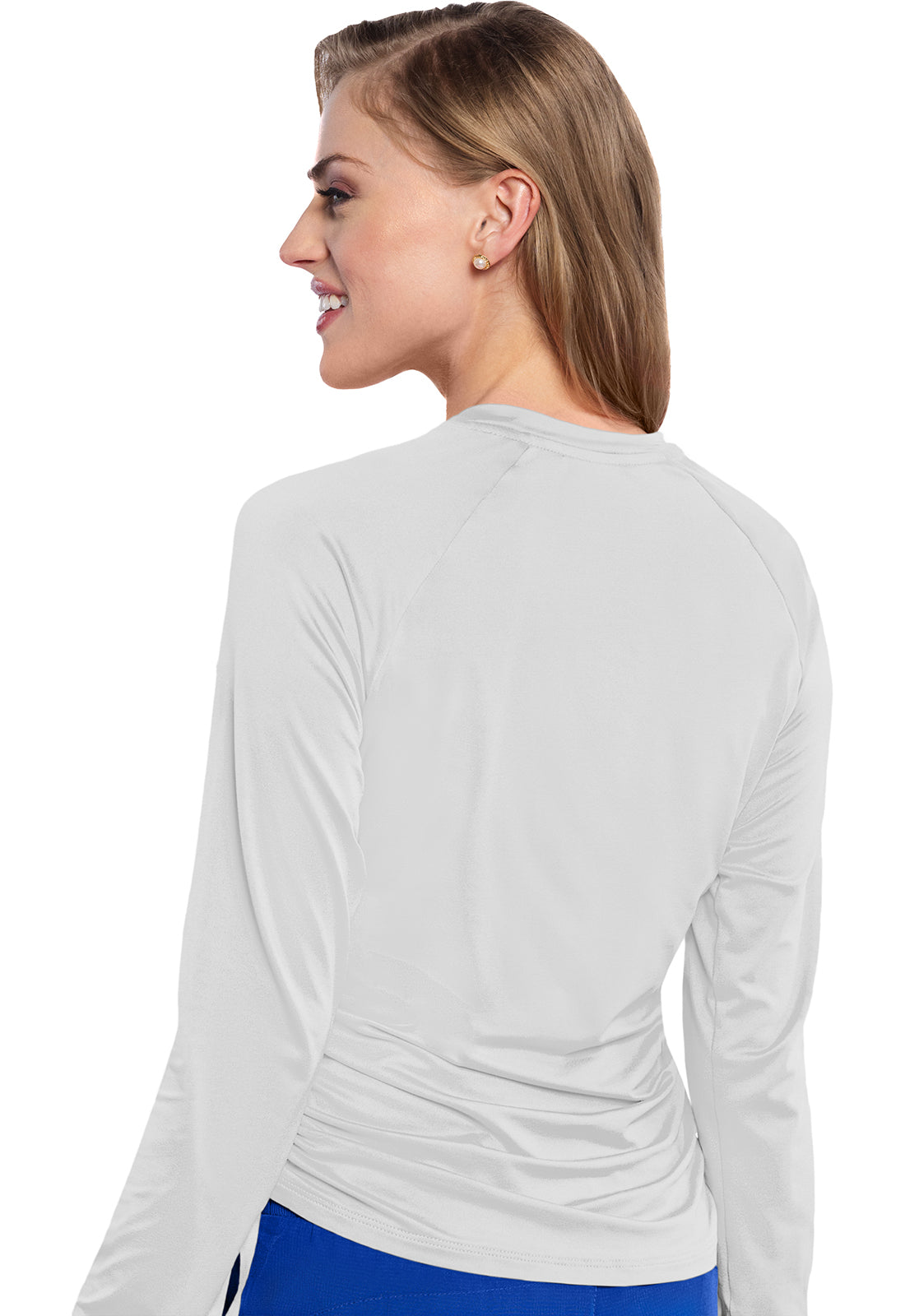Layers MC700 Women's Long Sleeve Ruched Underscrub White