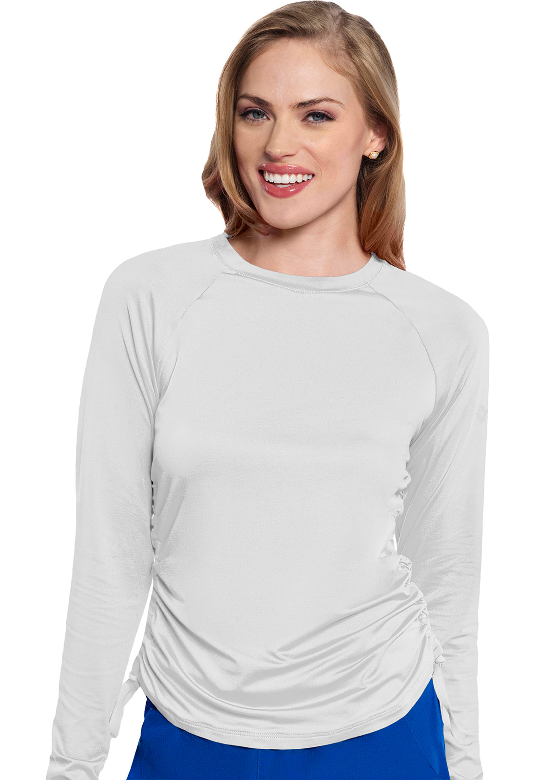 Layers MC700 Women's Long Sleeve Ruched Underscrub White