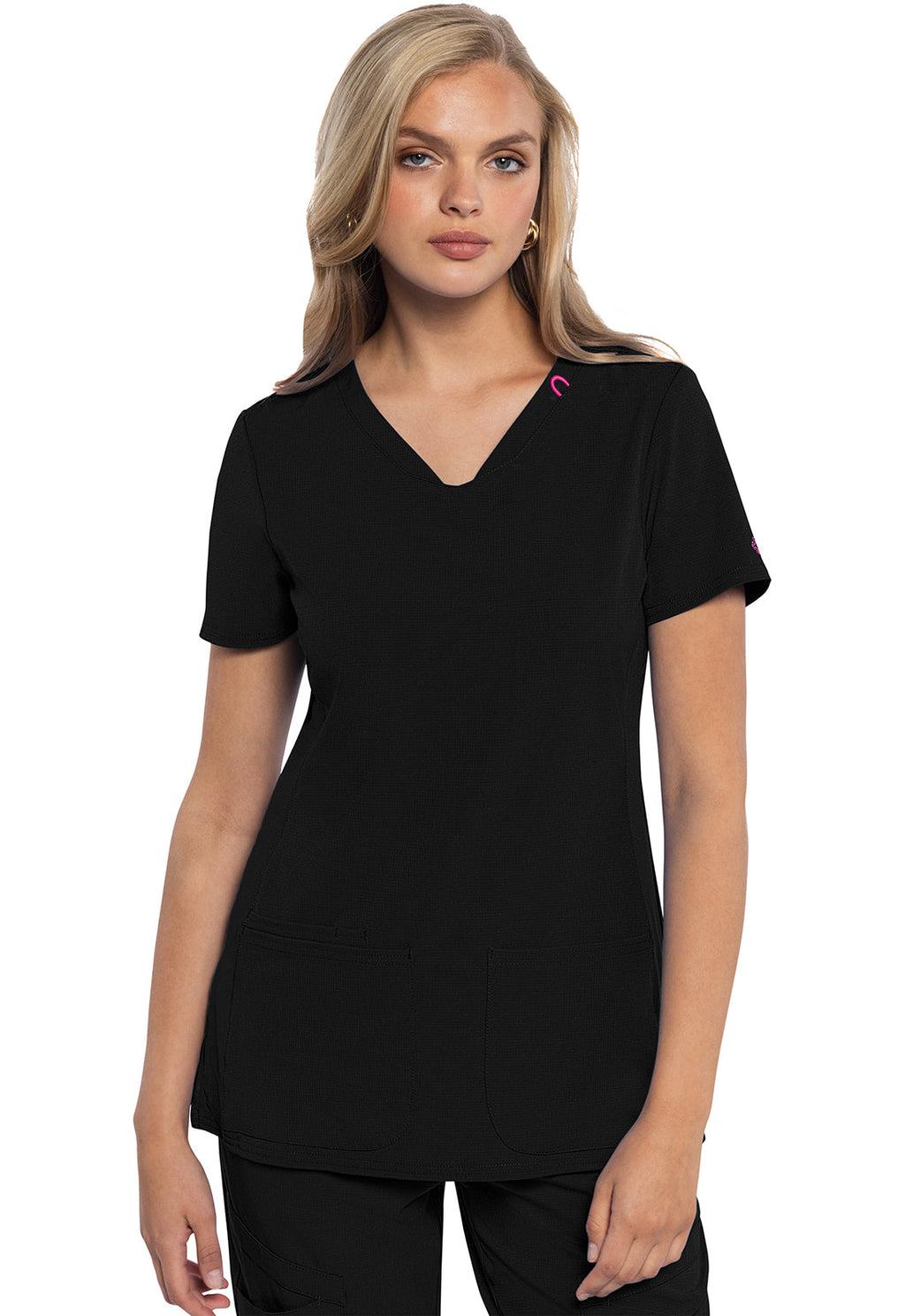 Amp MC702 Women's V-Neck Scrub Top Black