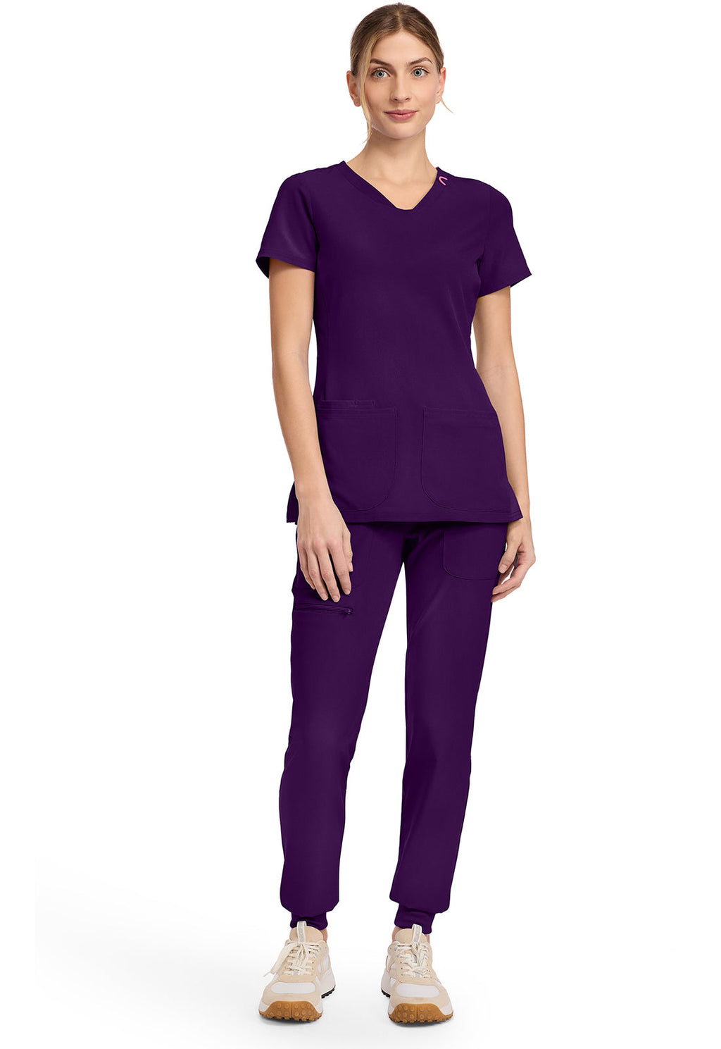 AMP MC702 V-Neck Top Eggplant