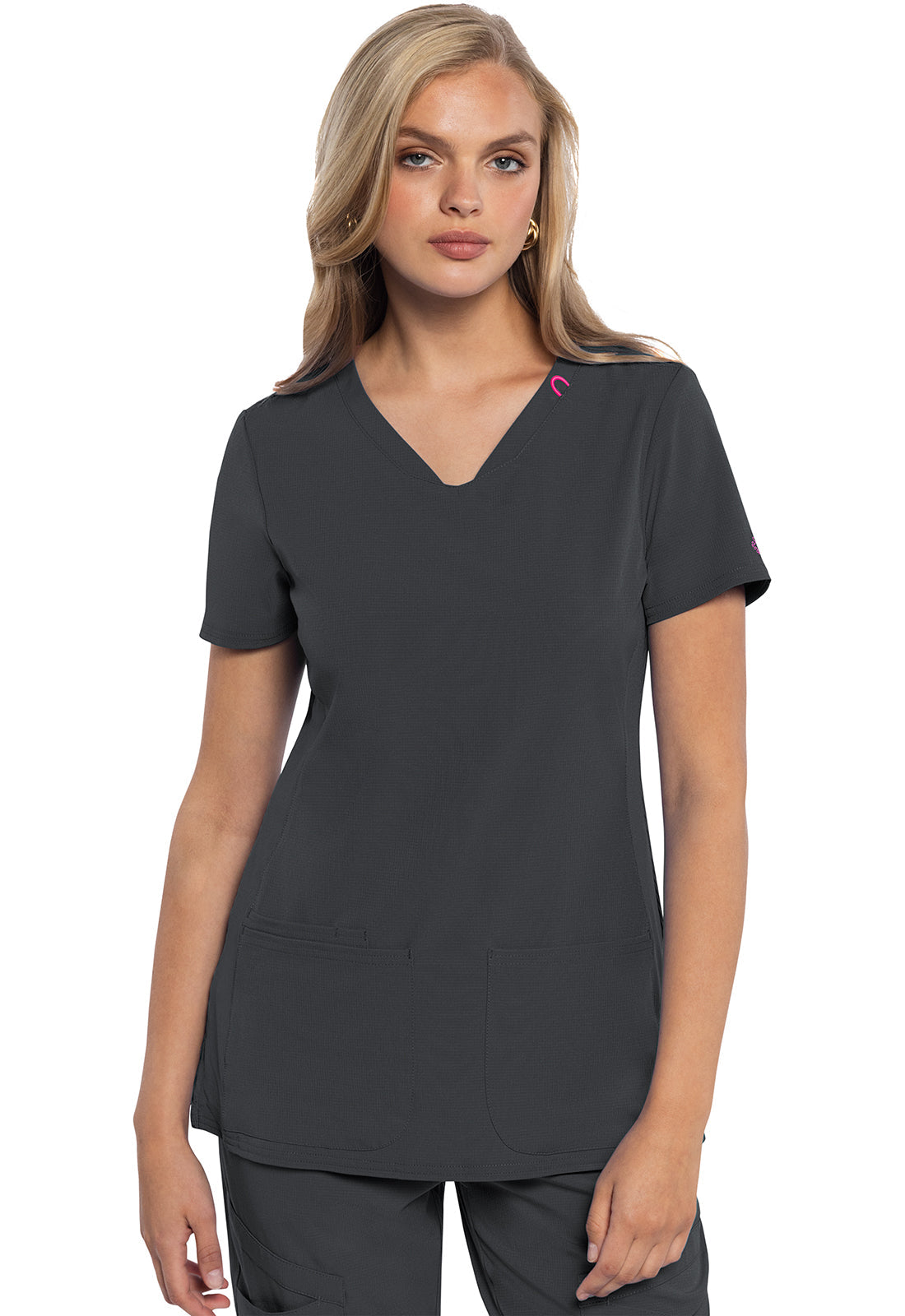 Amp MC702 Women's V-Neck Scrub Top Pewter